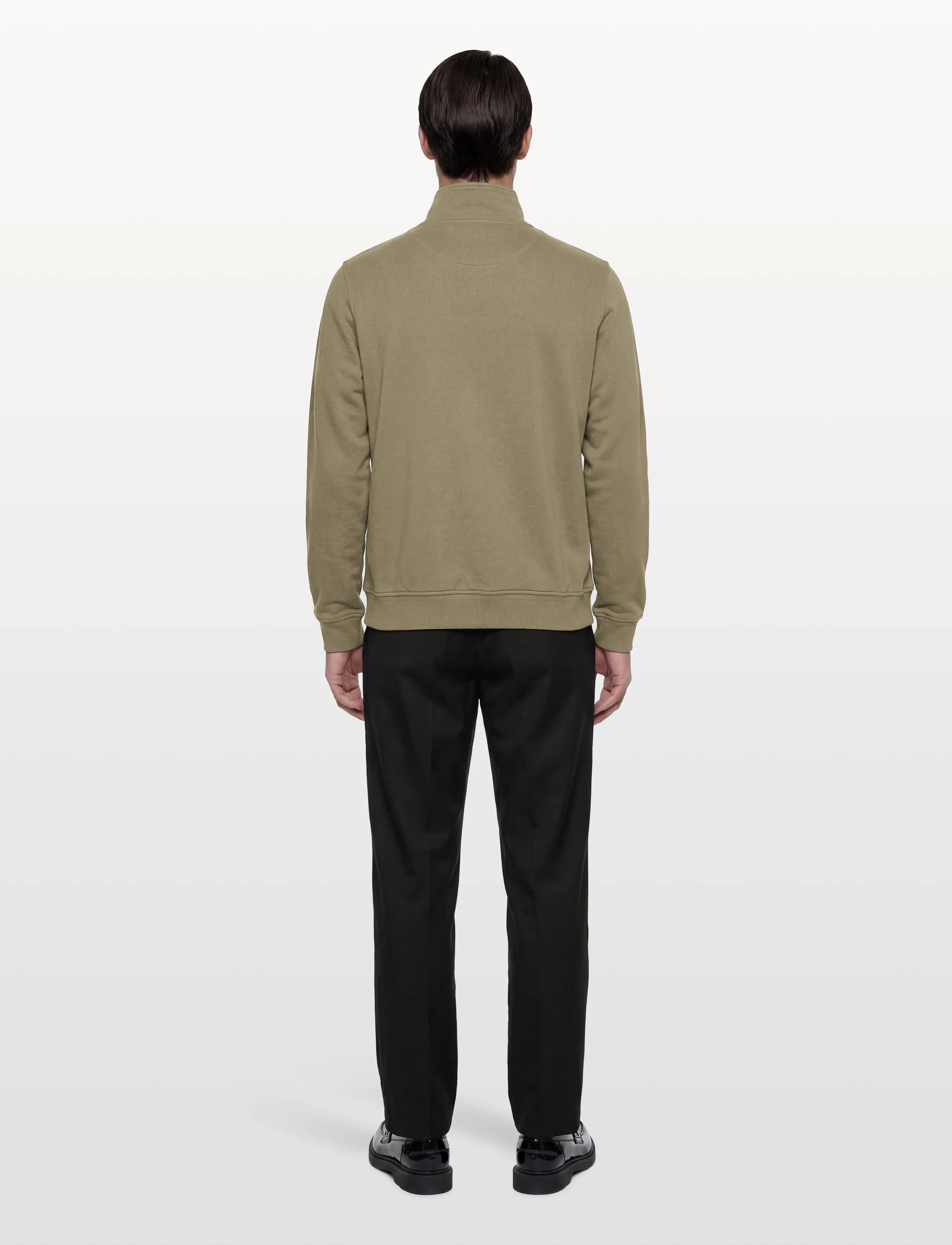 Belstaff - BELSTAFF QUARTER ZIP SWEATSHIRT Dark Ink - medvilniniai megztiniai - fatigue green - 4