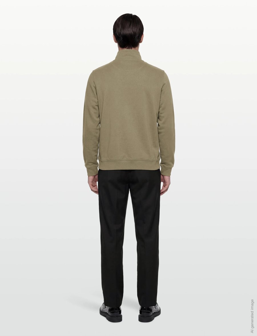 Belstaff - BELSTAFF QUARTER ZIP SWEATSHIRT Dark Ink - kleidung - fatigue green - 4