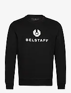 BELSTAFF SIGNATURE CREWNECK SWEATSHIRT - BLACK / OFF WHITE