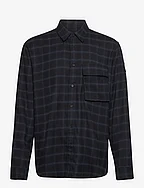 SCALE CHECK SHIRT - NAVY/CHARCOAL