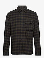 SCALE CHECK SHIRT - OLIVE/CHARCOAL
