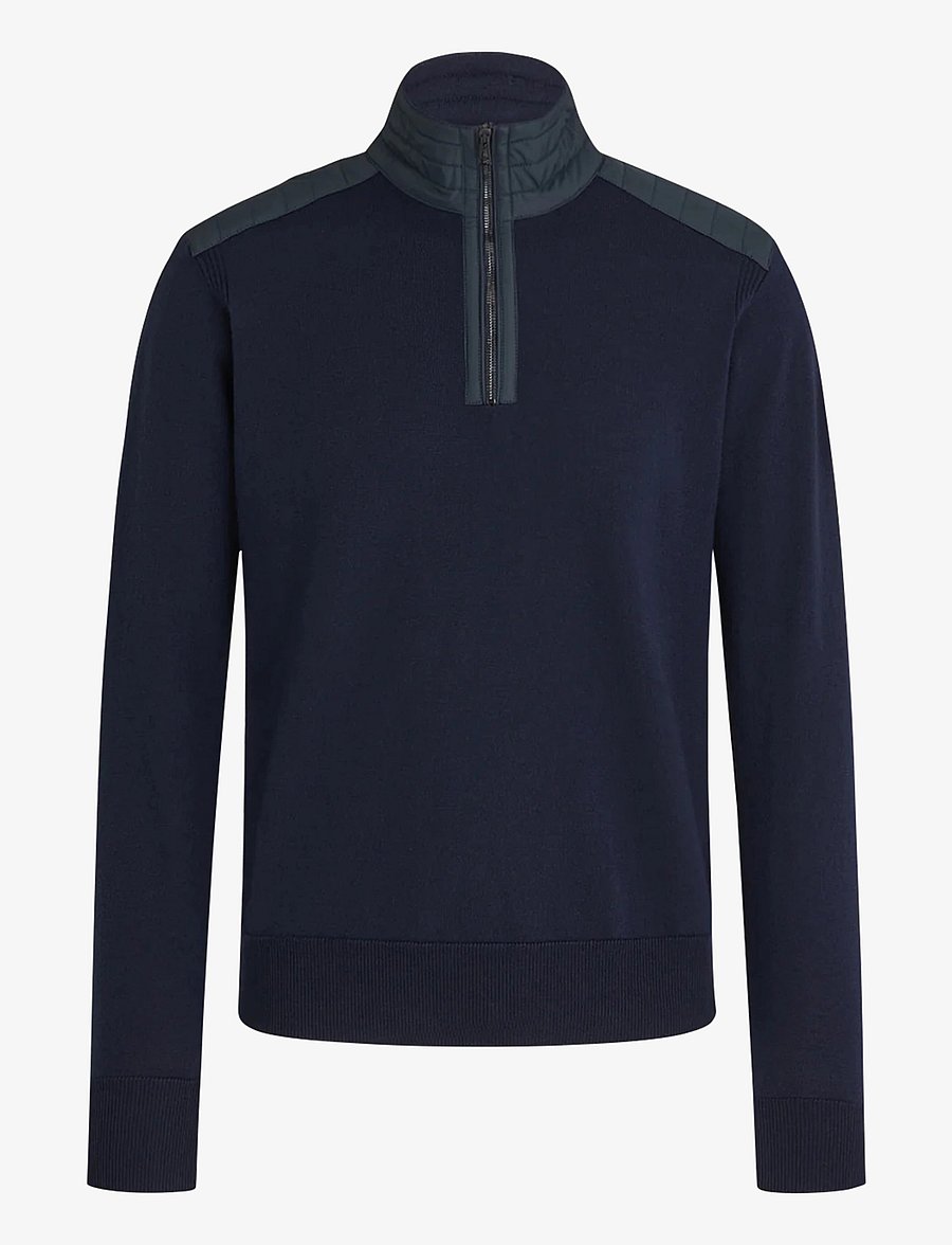 Belstaff - KILMINGTON QUARTER ZIP JUMPER Washed Navy - washed navy - 0
