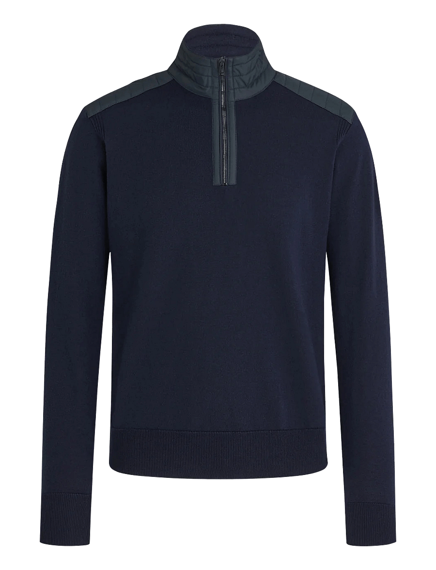 Belstaff - KILMINGTON QUARTER ZIP JUMPER Washed Navy - washed navy - 1