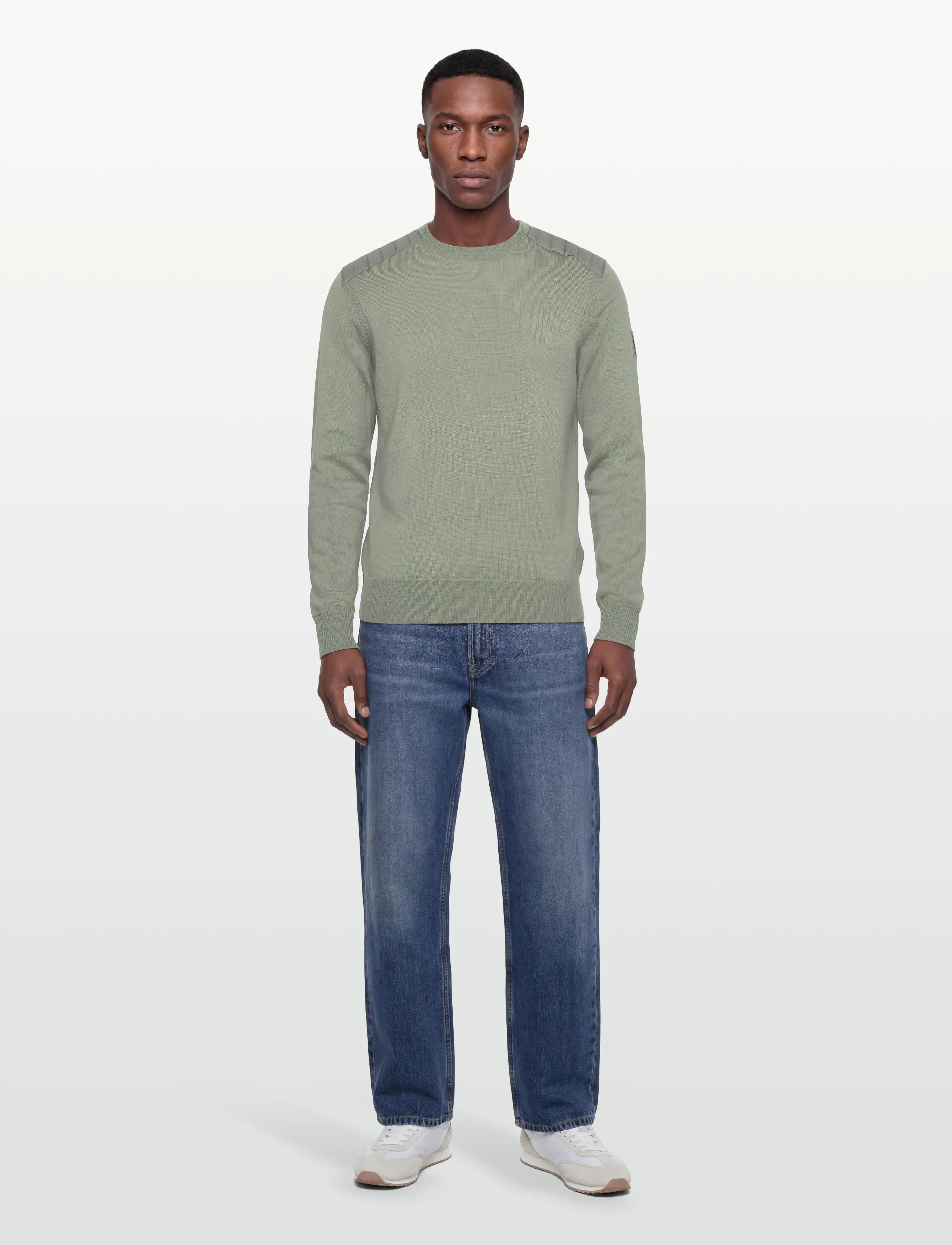 Belstaff Kerrigan Crewneck Jumper Black, XL, Green, Strik > Runde Halse, Herre