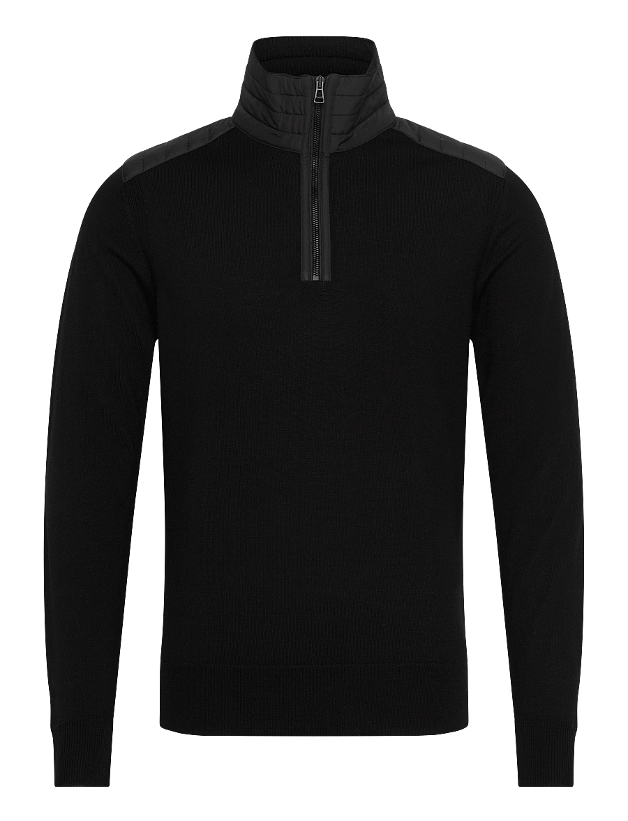 Belstaff - KILMINGTON QUARTER ZIP JUMPER Dark Ink - half zip - black - 1