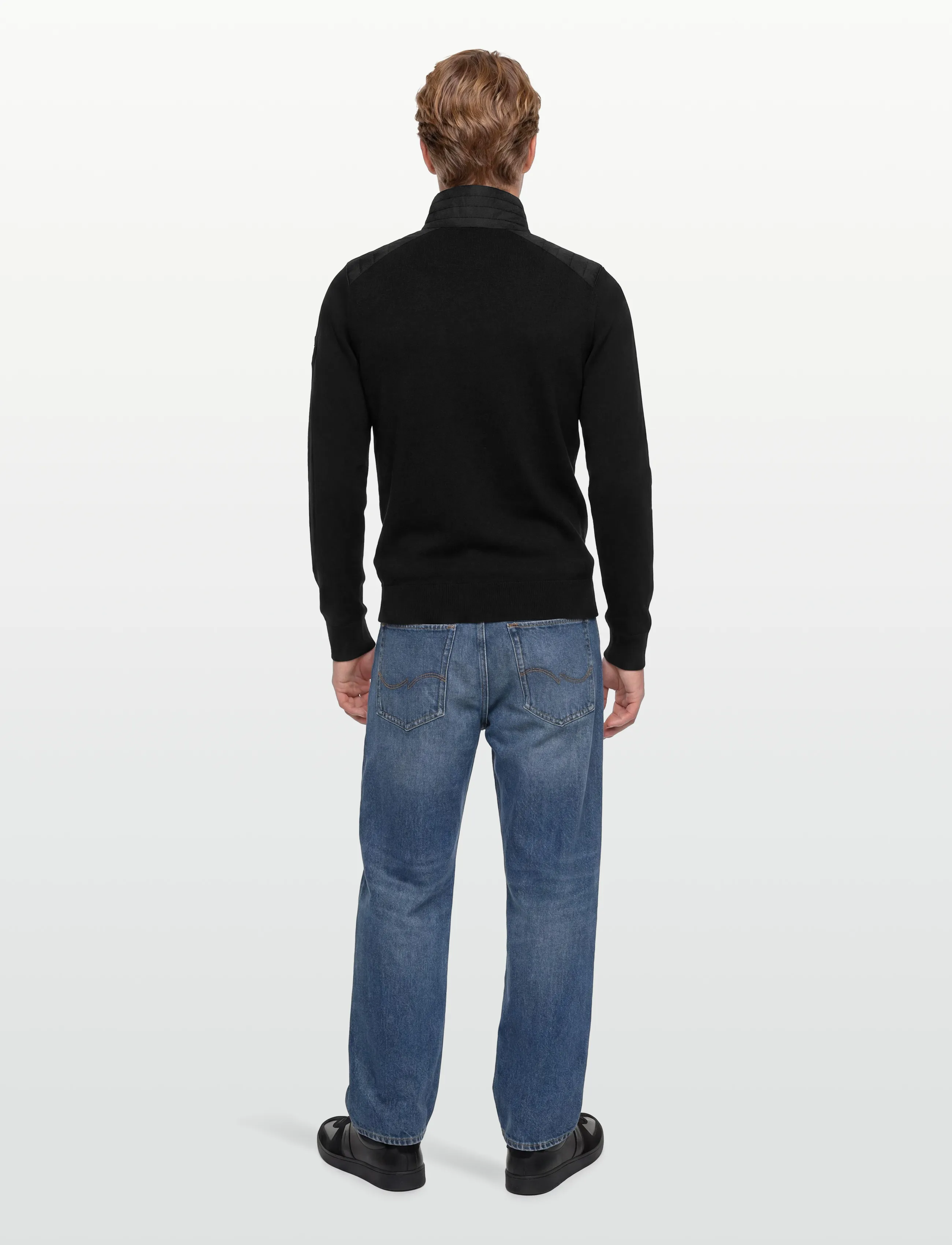 Belstaff - KILMINGTON QUARTER ZIP JUMPER Dark Ink - half zip - black - 4