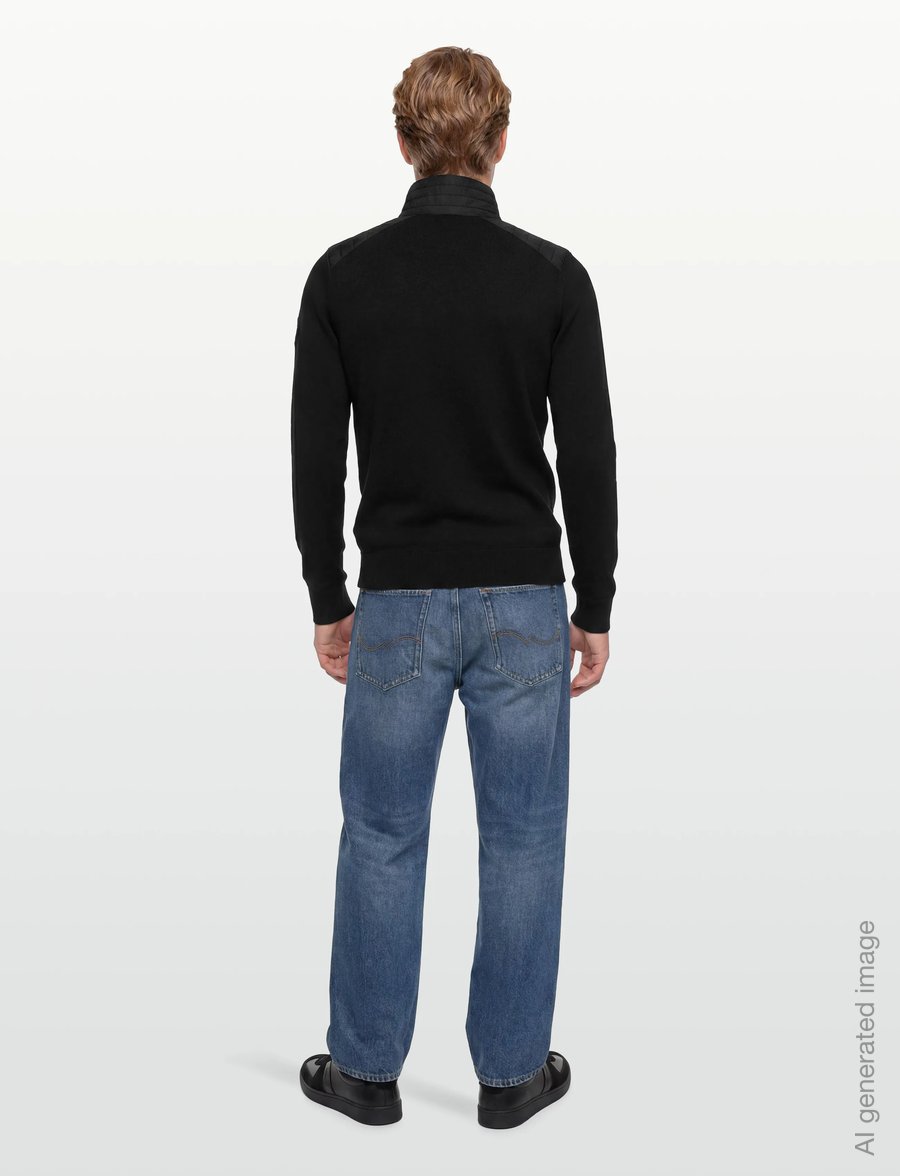 Belstaff - KILMINGTON QUARTER ZIP JUMPER Dark Ink - half zip - black - 4