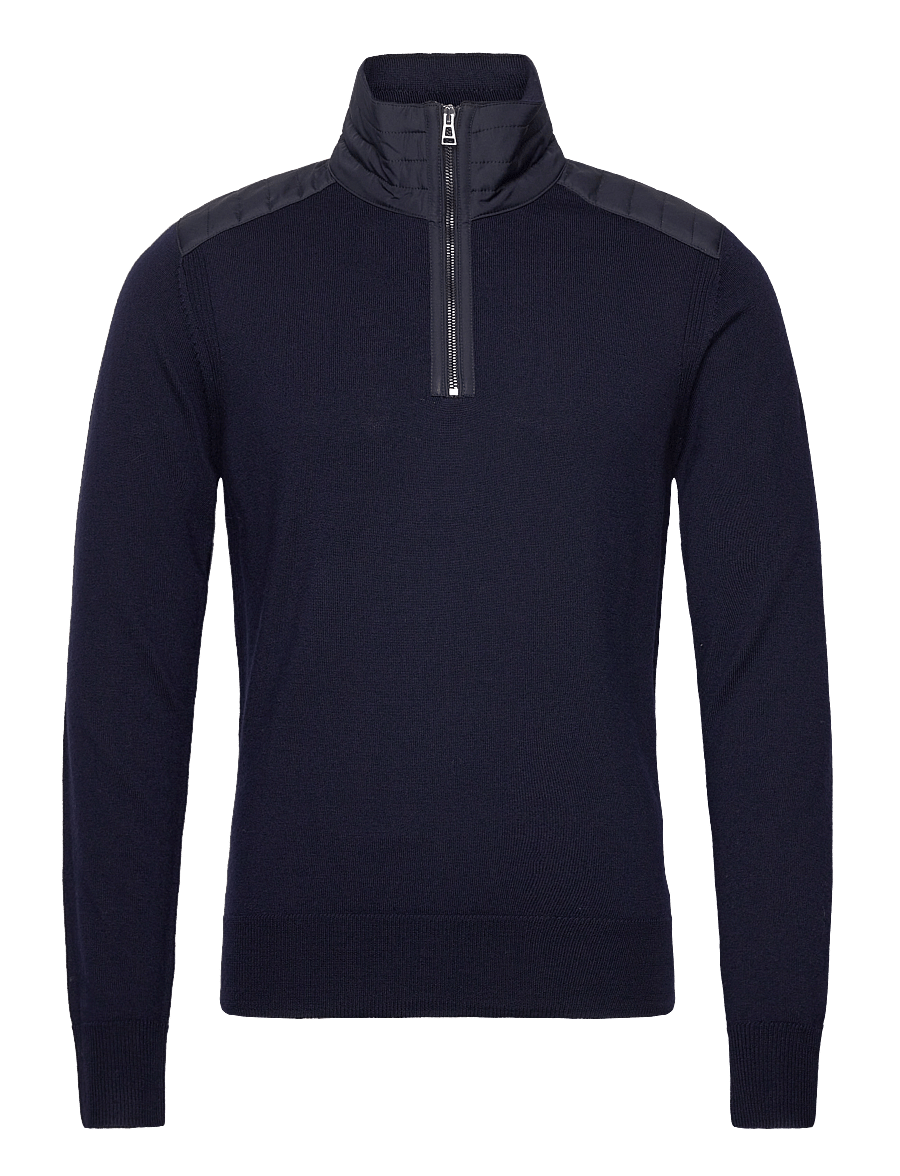 Belstaff - KILMINGTON QUARTER ZIP JUMPER Dark Ink - half zip-trøjer - dark ink - 1