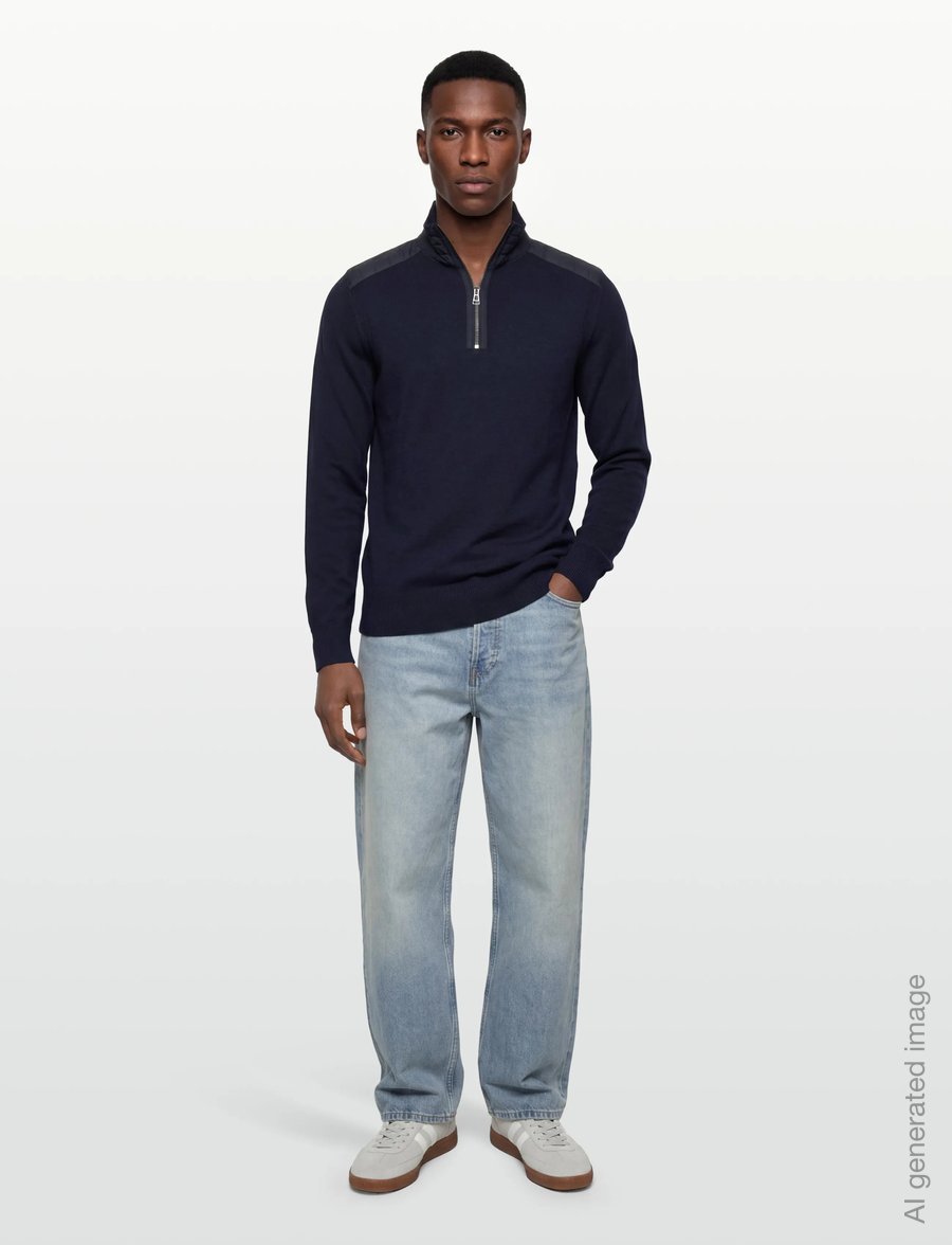 Belstaff - KILMINGTON QUARTER ZIP JUMPER Dark Ink - half zip-trøjer - dark ink - 0