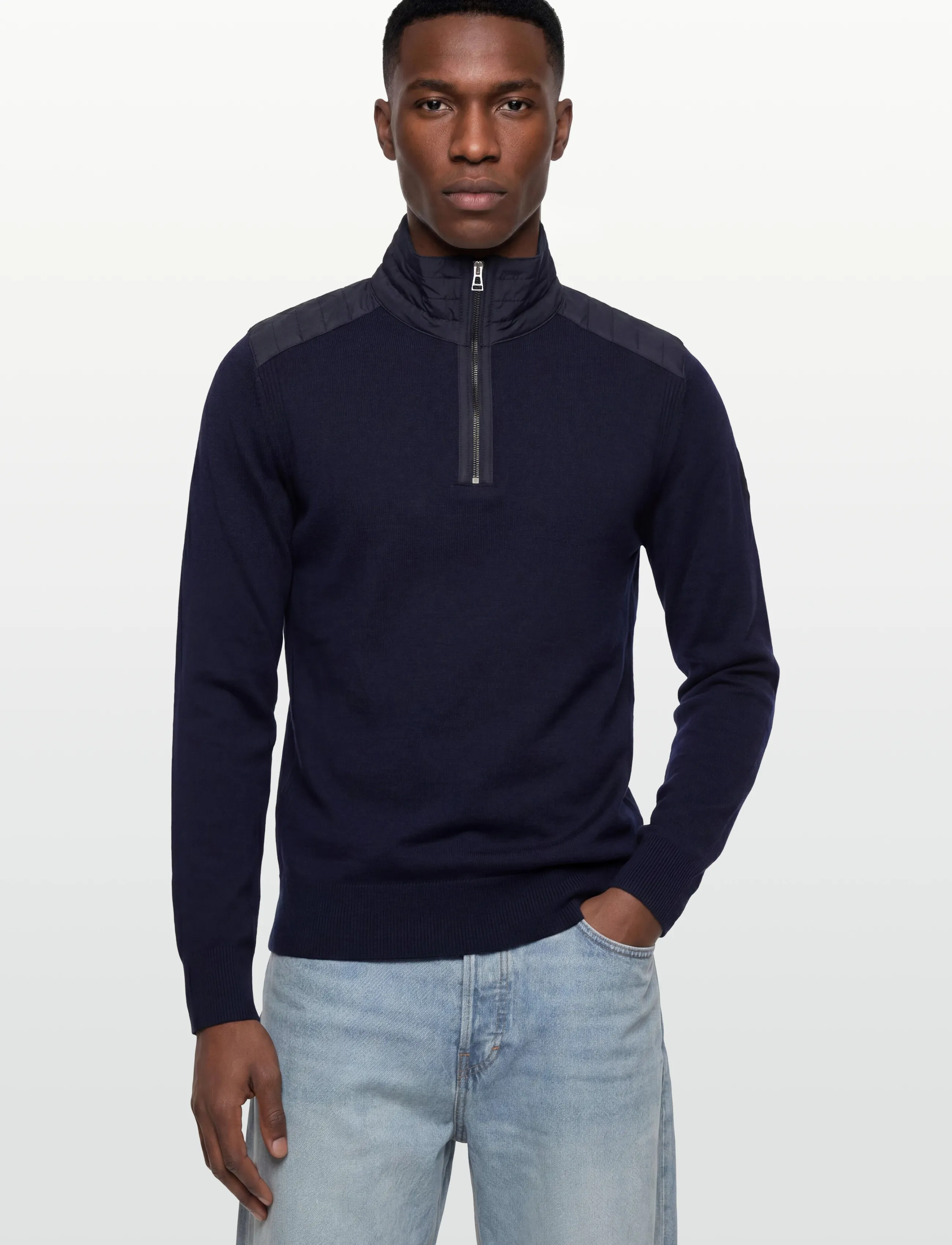 Belstaff - KILMINGTON QUARTER ZIP JUMPER Dark Ink - tõmblukk-kaelusega dressipluusid - dark ink - 3