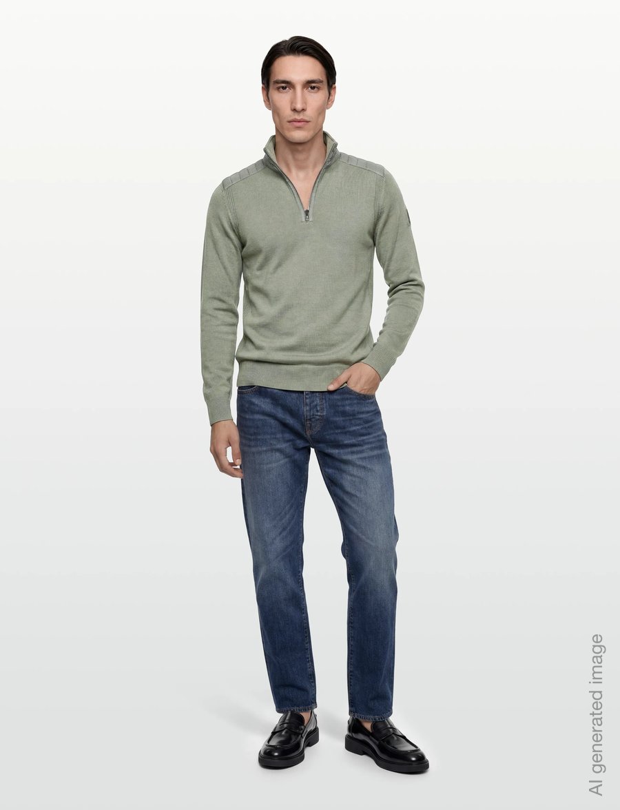 Belstaff - KILMINGTON QUARTER ZIP JUMPER Dark Ink - tõmblukk-kaelusega dressipluusid - lichen - 0