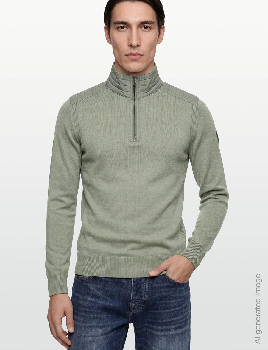 Belstaff - KILMINGTON QUARTER ZIP JUMPER Dark Ink - tõmblukk-kaelusega dressipluusid - lichen - 5