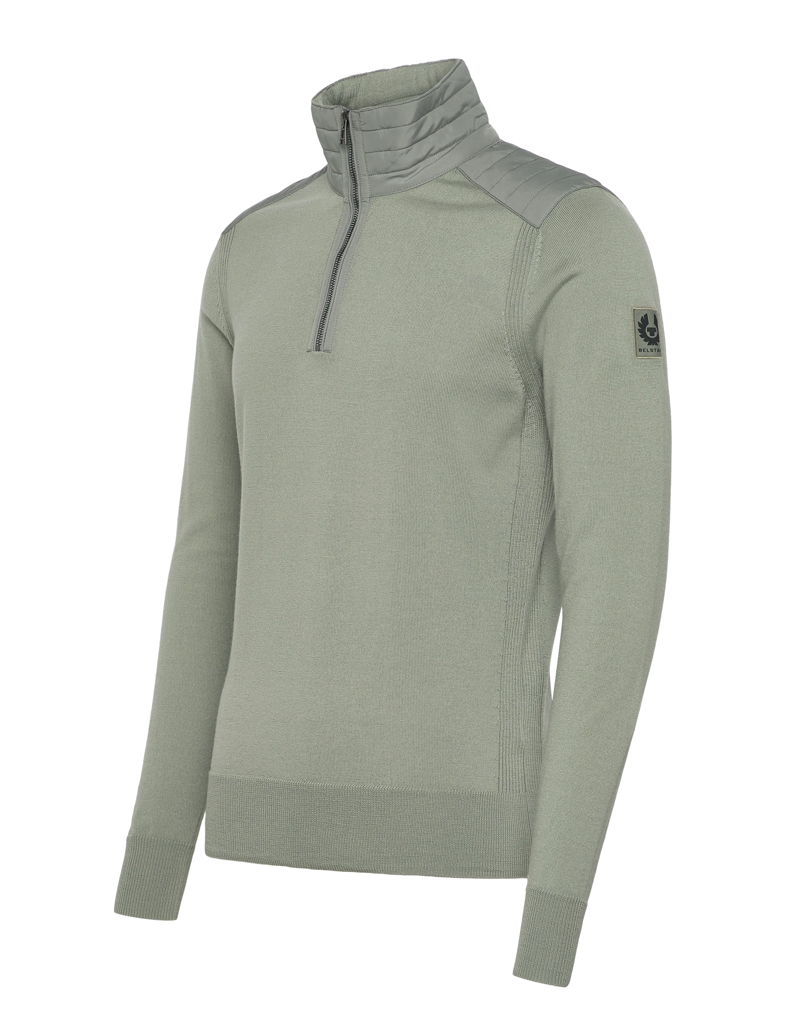 Belstaff - KILMINGTON QUARTER ZIP JUMPER Dark Ink - half zip - lichen - 3