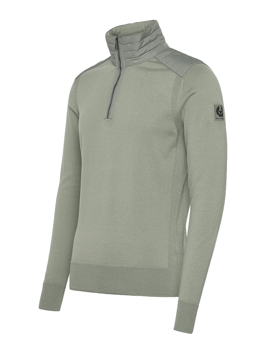 Belstaff - KILMINGTON QUARTER ZIP JUMPER Dark Ink - tõmblukk-kaelusega dressipluusid - lichen - 3