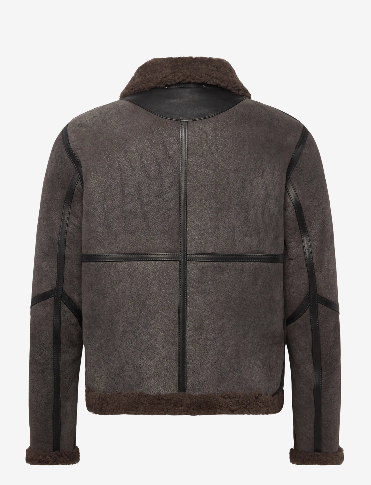 Belstaff - WINTERBROOK JACKET Tornado Grey / Major Brown - leather jackets - tornado grey / major brown - 1