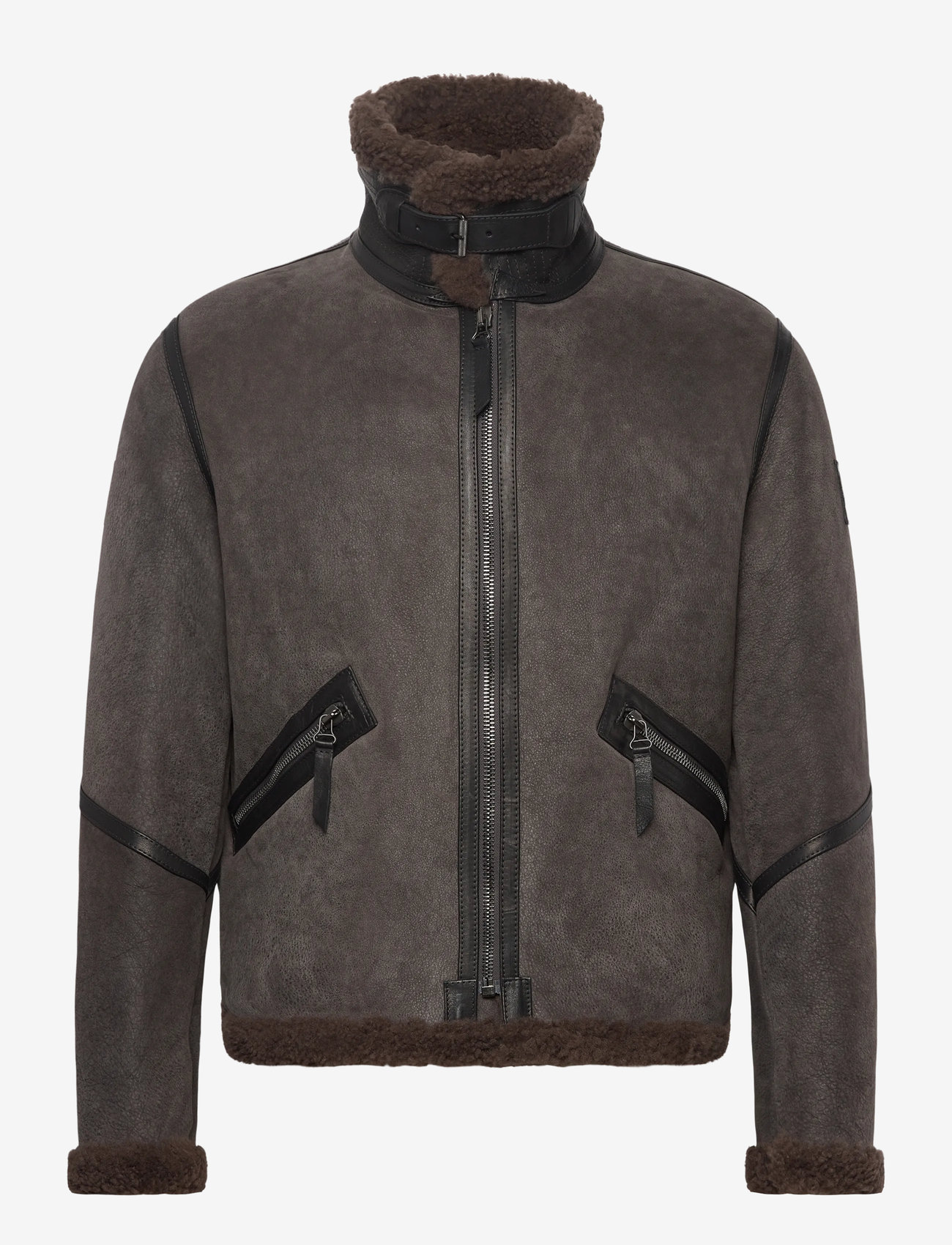 Belstaff - WINTERBROOK JACKET Tornado Grey / Major Brown - leather jackets - tornado grey / major brown - 2