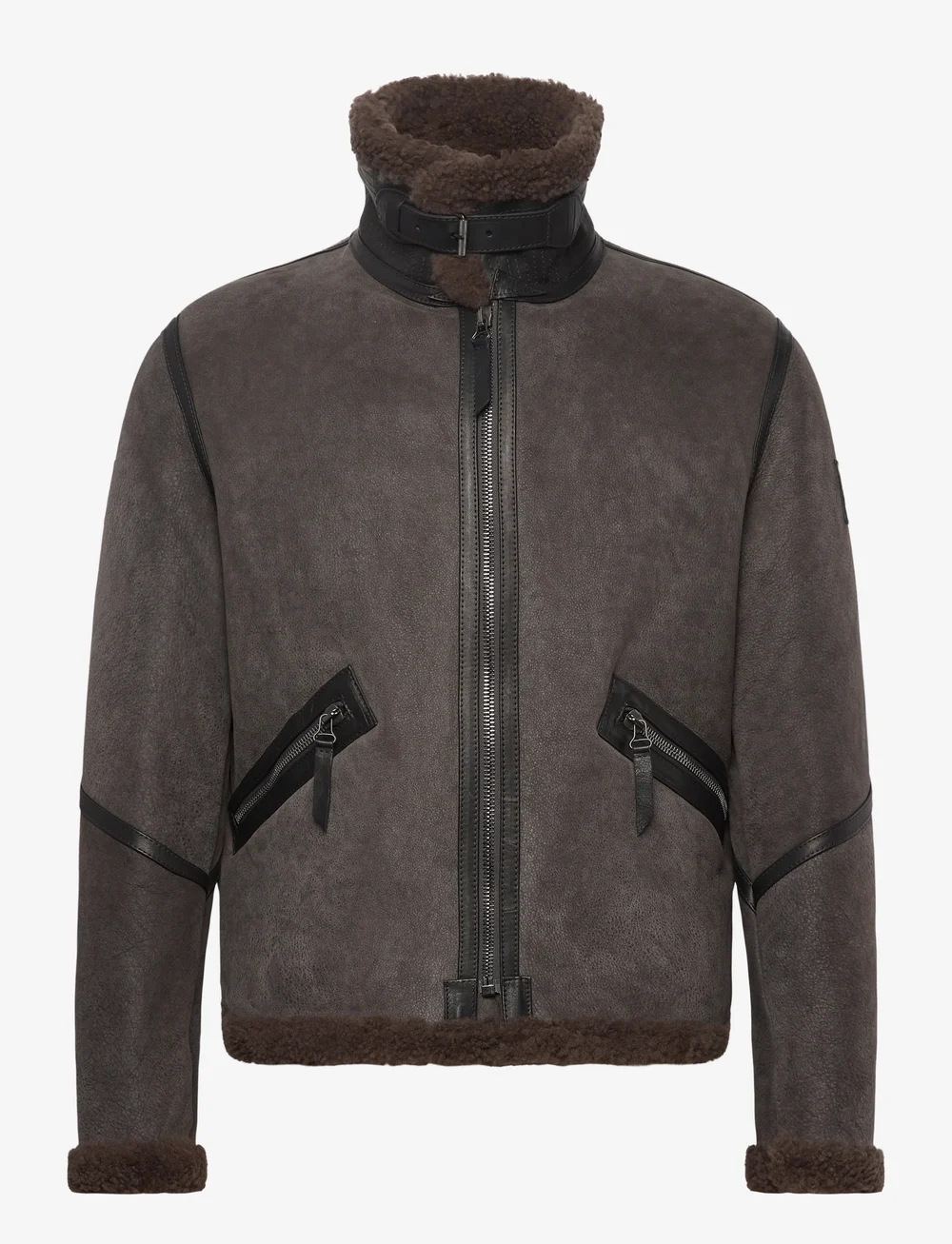 Belstaff - WINTERBROOK JACKET Tornado Grey / Major Brown - leather jackets - tornado grey / major brown - 2