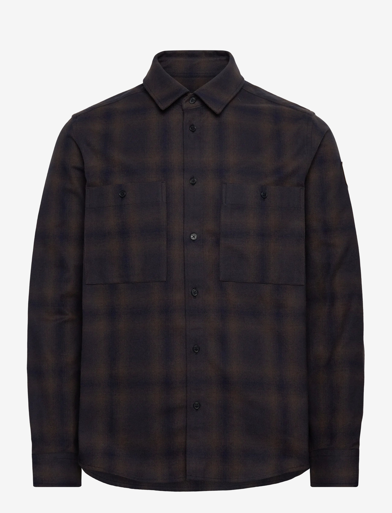 Belstaff - OUTPOST FLANNEL SHIRT - tavalised t-särgid - major brown / dark ink / charcoal - 0