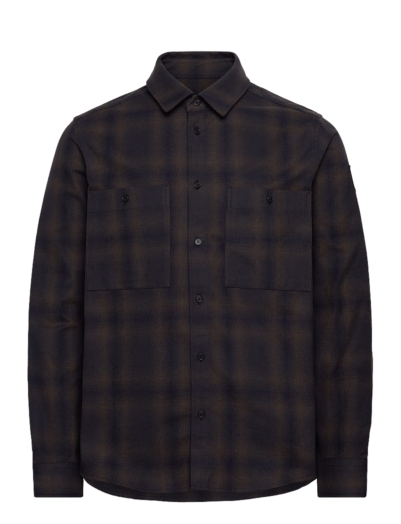 Belstaff - OUTPOST FLANNEL SHIRT - basic skjortor - major brown / dark ink / charcoal - 0