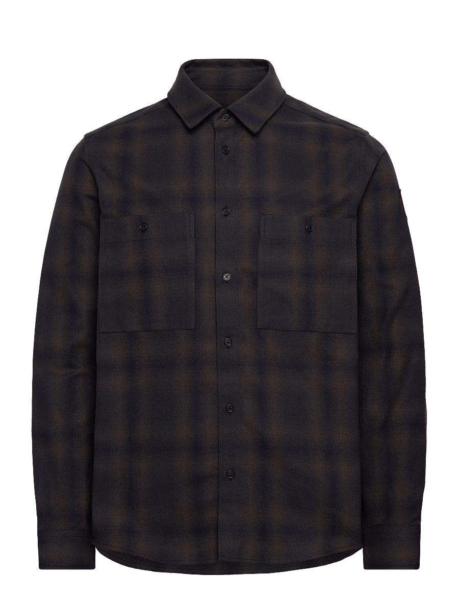 Belstaff - OUTPOST FLANNEL SHIRT - flanell-hemden - major brown / dark ink / charcoal - 0