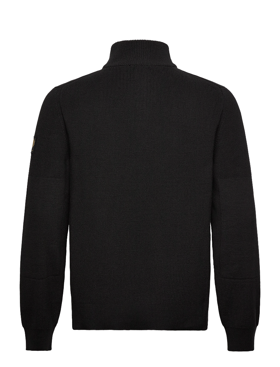 Belstaff - COMMANDER QUARTER ZIP JUMPER Silver Birch - pullover mit halbem reißverschluss - black - 1