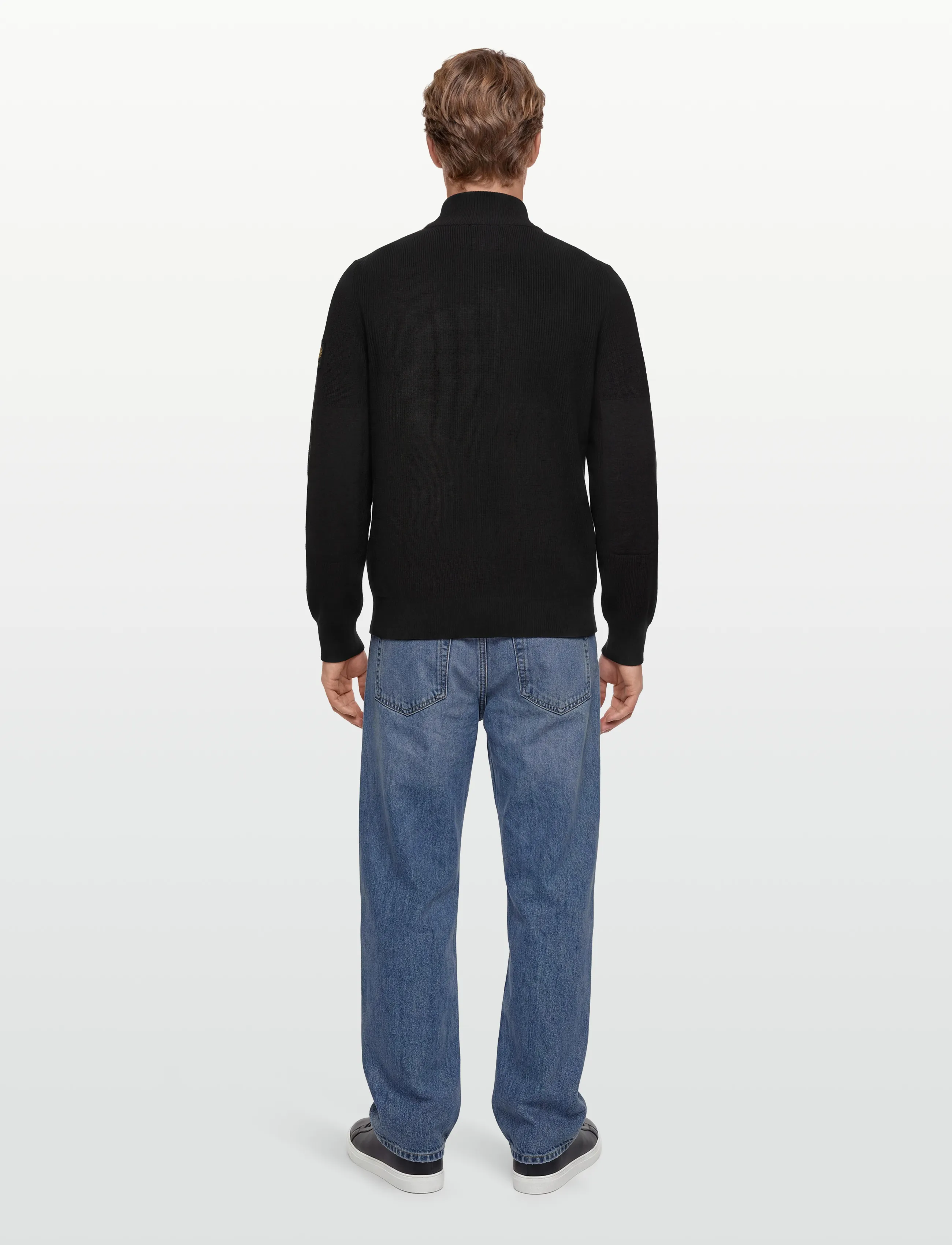 Belstaff - COMMANDER QUARTER ZIP JUMPER Silver Birch - män - black - 4