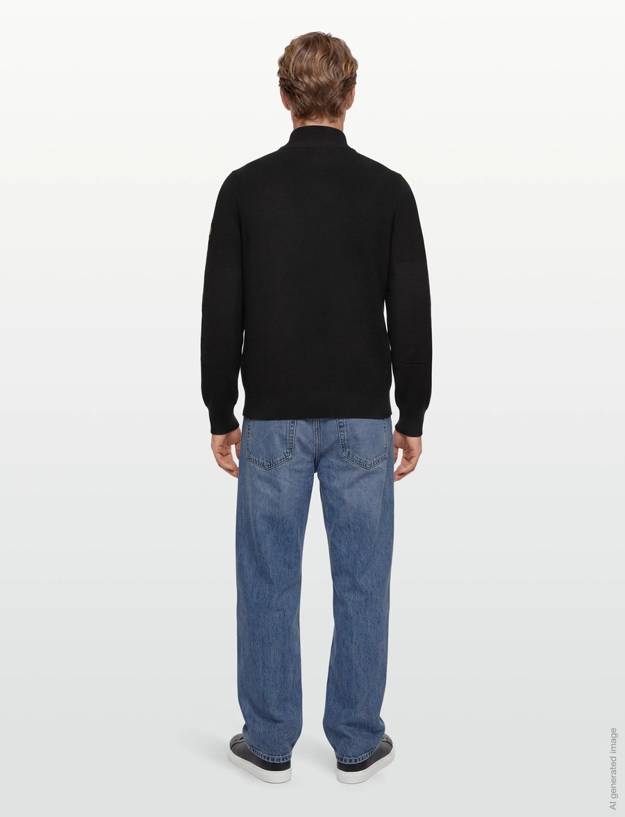 Belstaff - COMMANDER QUARTER ZIP JUMPER Silver Birch - pullover mit halbem reißverschluss - black - 4