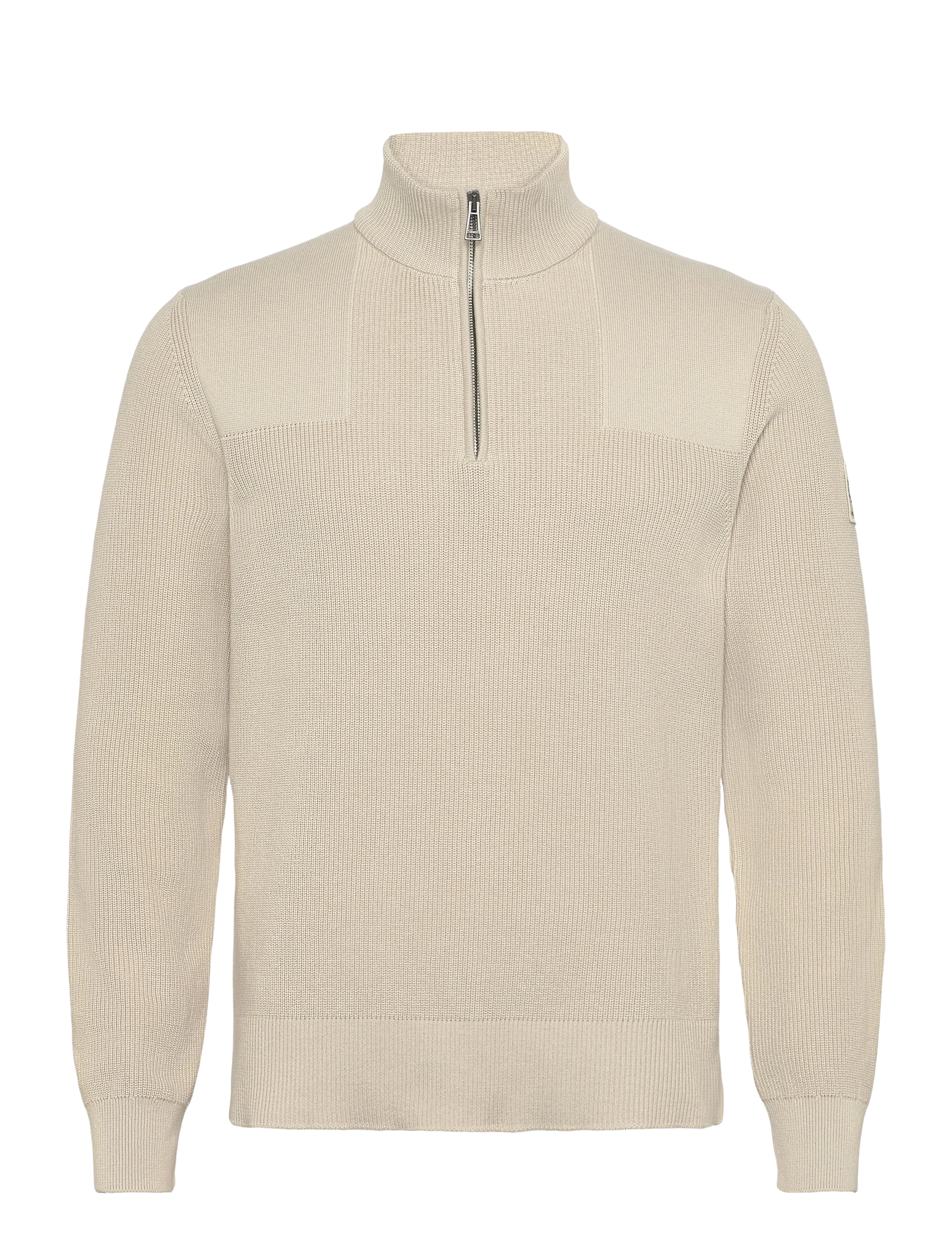 BELSTAFF Commander Quarter Zip Jumper Silber Birch Beige - S - Herren