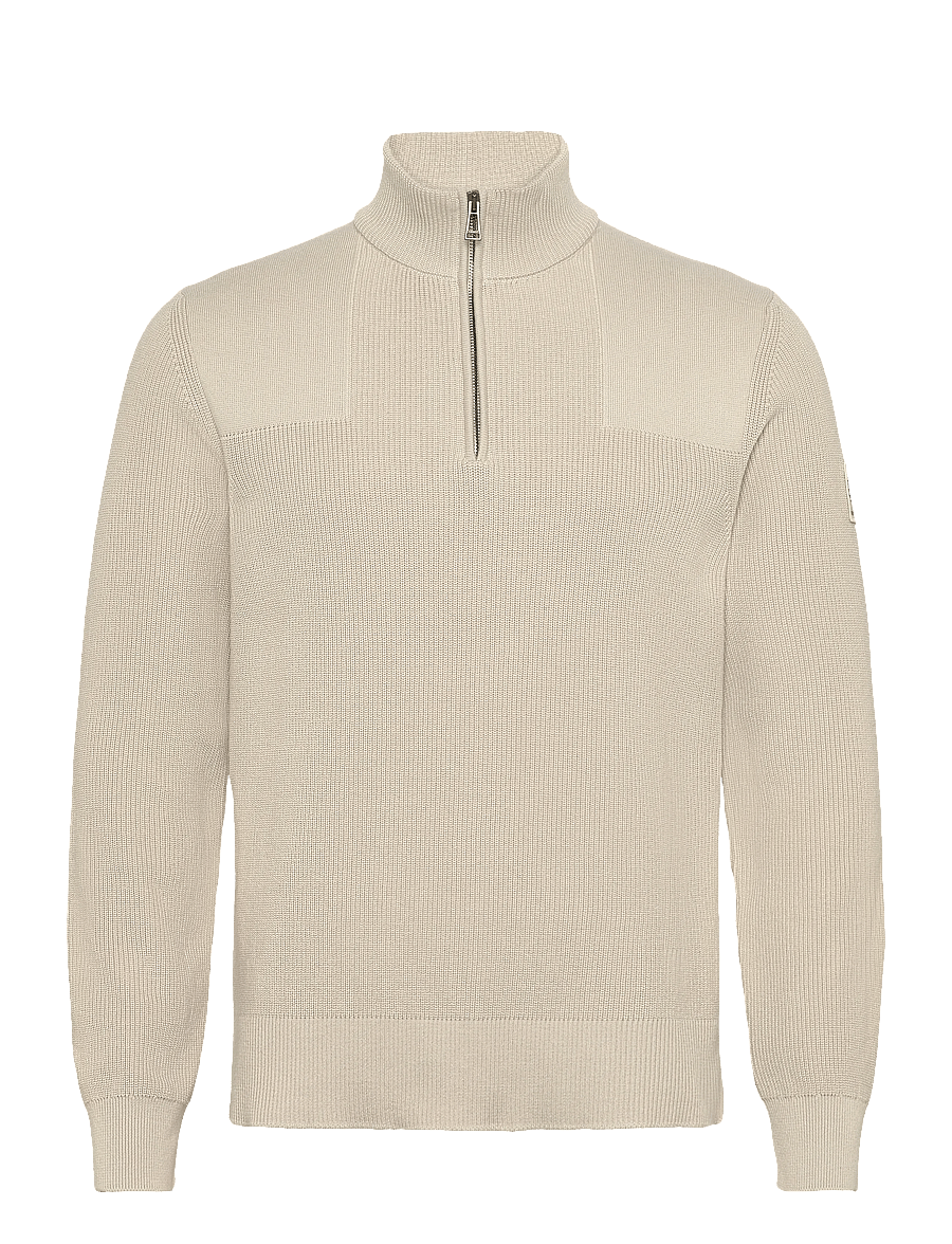 Belstaff - COMMANDER QUARTER ZIP JUMPER Silver Birch - half zip-tröjor - silver birch - 1
