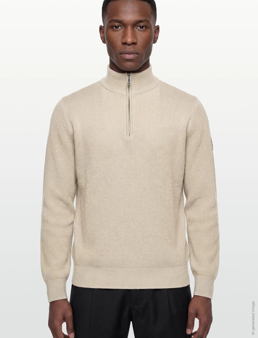 Belstaff - COMMANDER QUARTER ZIP JUMPER Silver Birch - half zip-tröjor - silver birch - 4