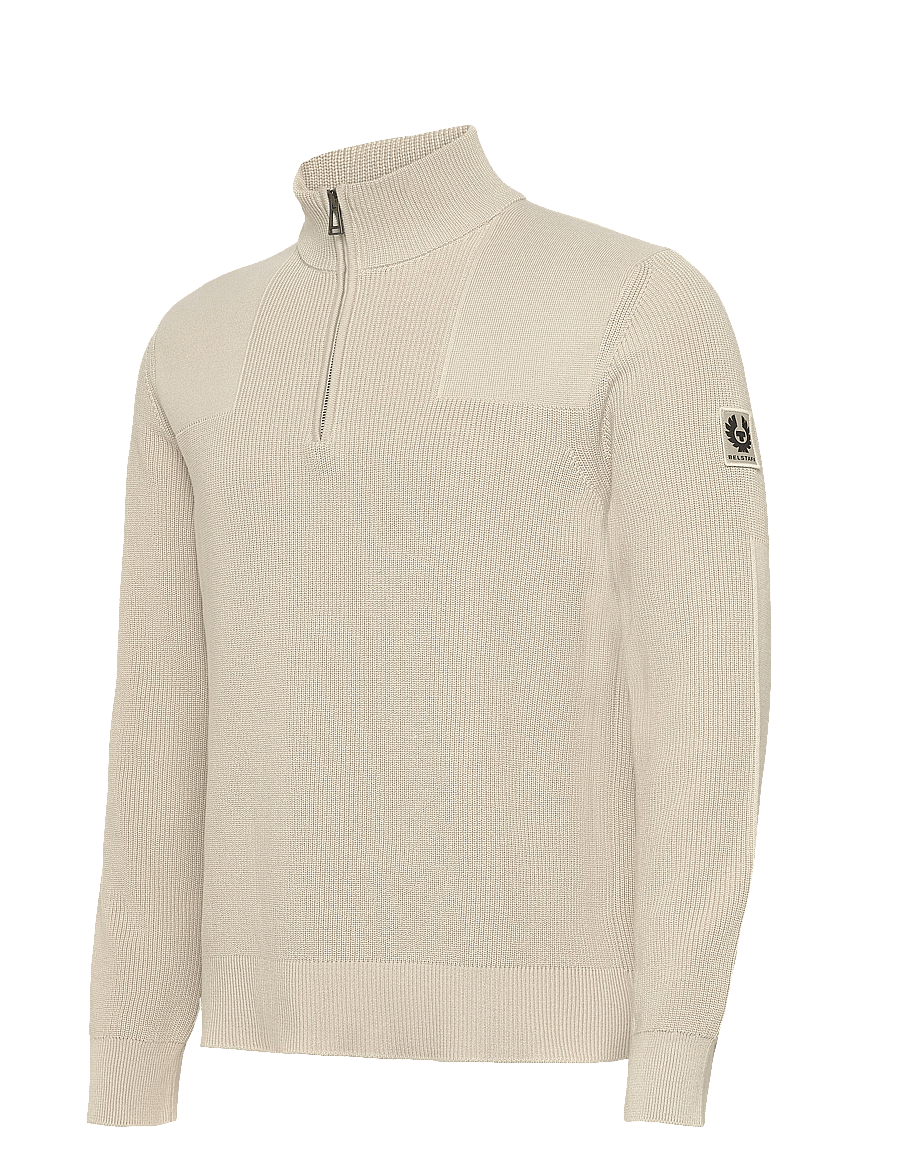 Belstaff - COMMANDER QUARTER ZIP JUMPER Silver Birch - half zip-tröjor - silver birch - 3