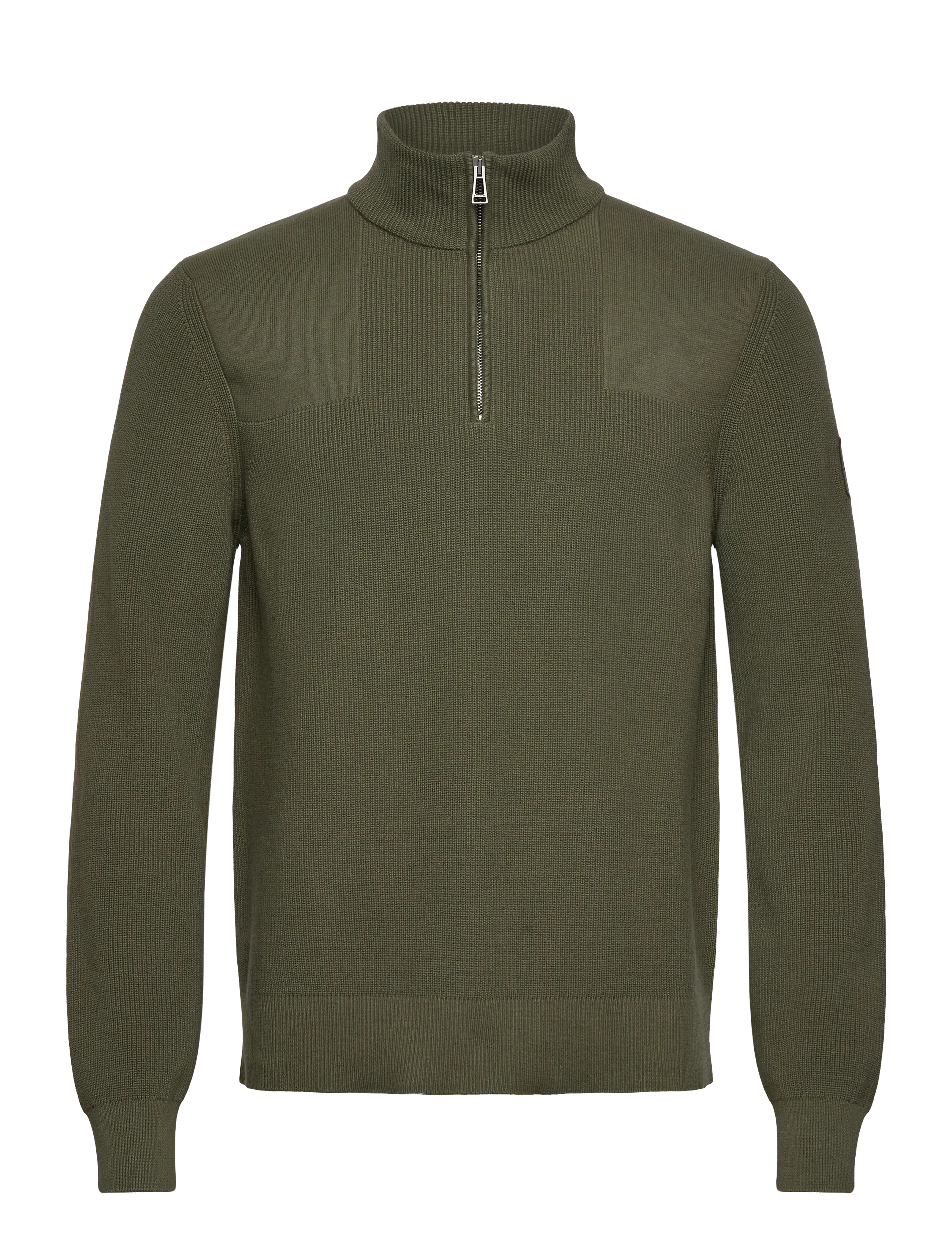 BELSTAFF Commander Quarter Zip Jumper Silber Birch Grün - S - Herren