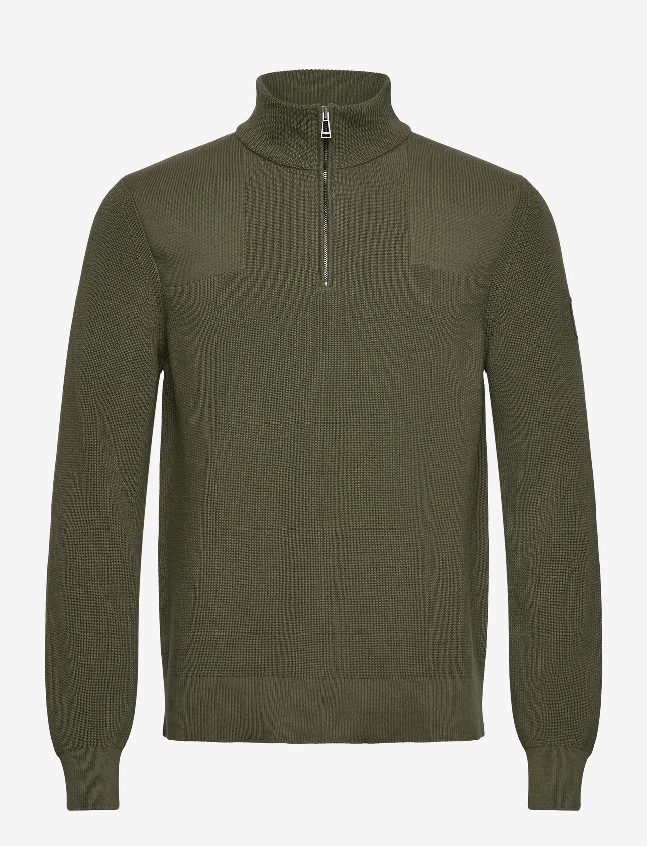 Belstaff - COMMANDER QUARTER ZIP JUMPER Silver Birch - half zip - true olive - 0