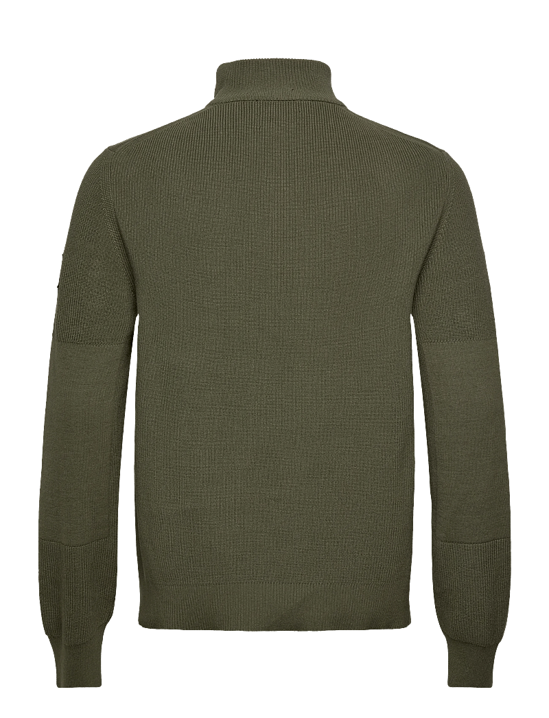 Belstaff - COMMANDER QUARTER ZIP JUMPER Silver Birch - half zip - true olive - 1