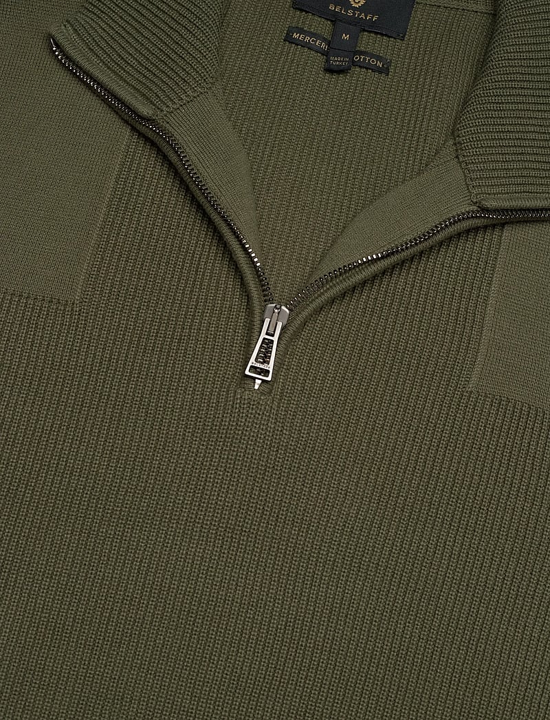 Belstaff - COMMANDER QUARTER ZIP JUMPER Silver Birch - half zip - true olive - 2