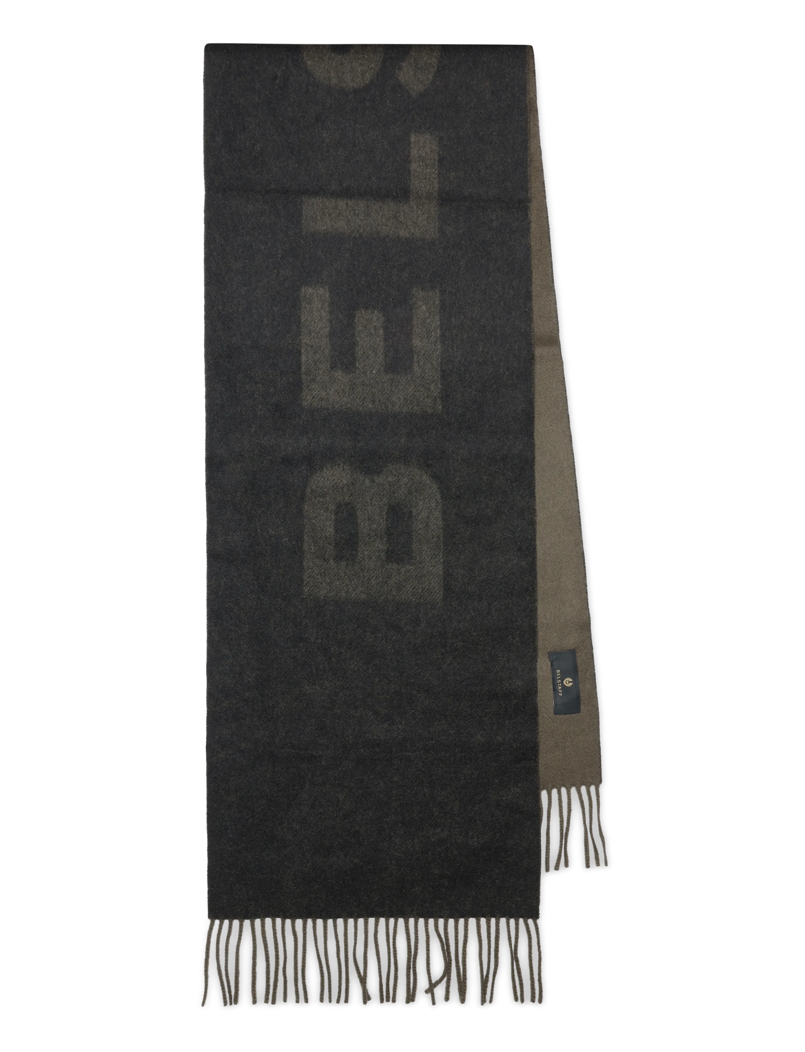 Belstaff - LOGO SCARF Black / Olive Green - halstørklæder - black / olive green - 1