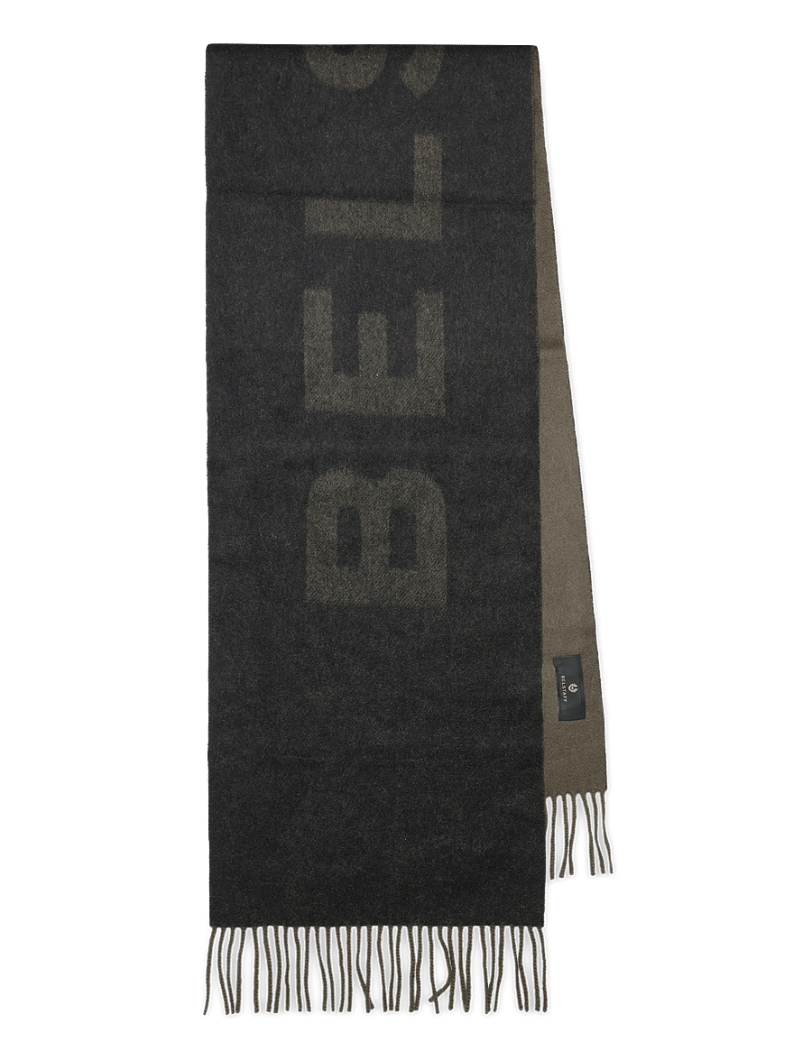Belstaff - LOGO SCARF Black / Olive Green - halstørklæder - black / olive green - 1