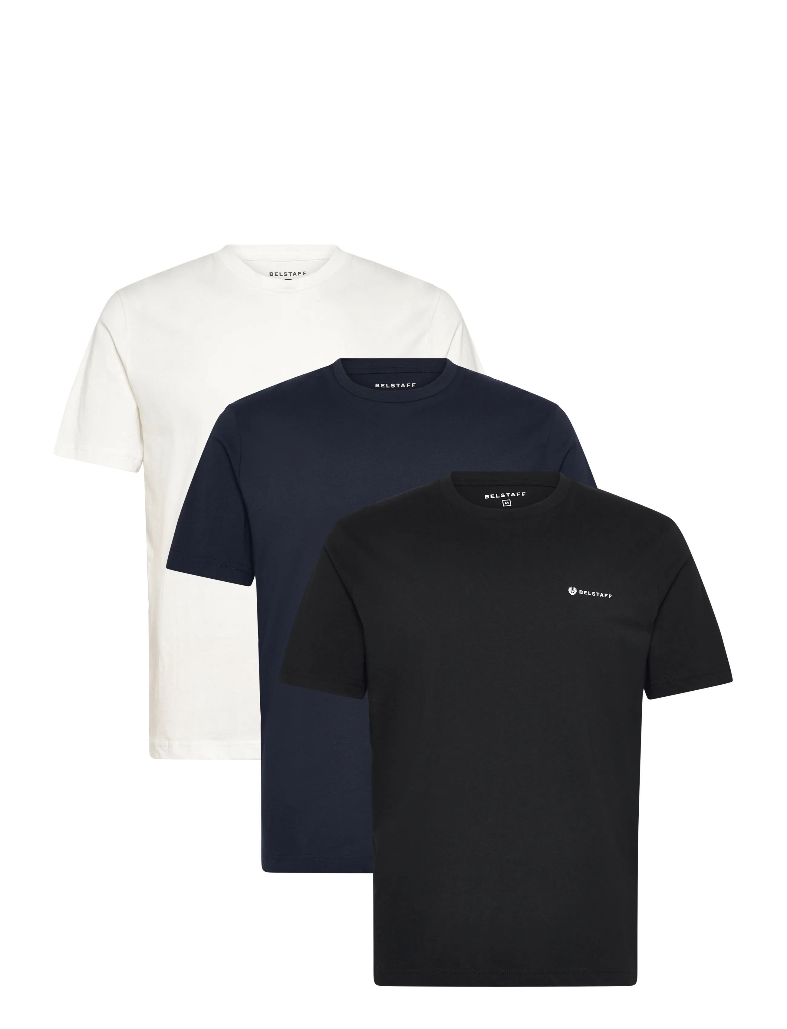 Belstaff 3 PACK T-SHIRT White / Fatigue Green / Old Silver Heather - Uutuudet - BLACK / DARK INK / WHITE / multi
