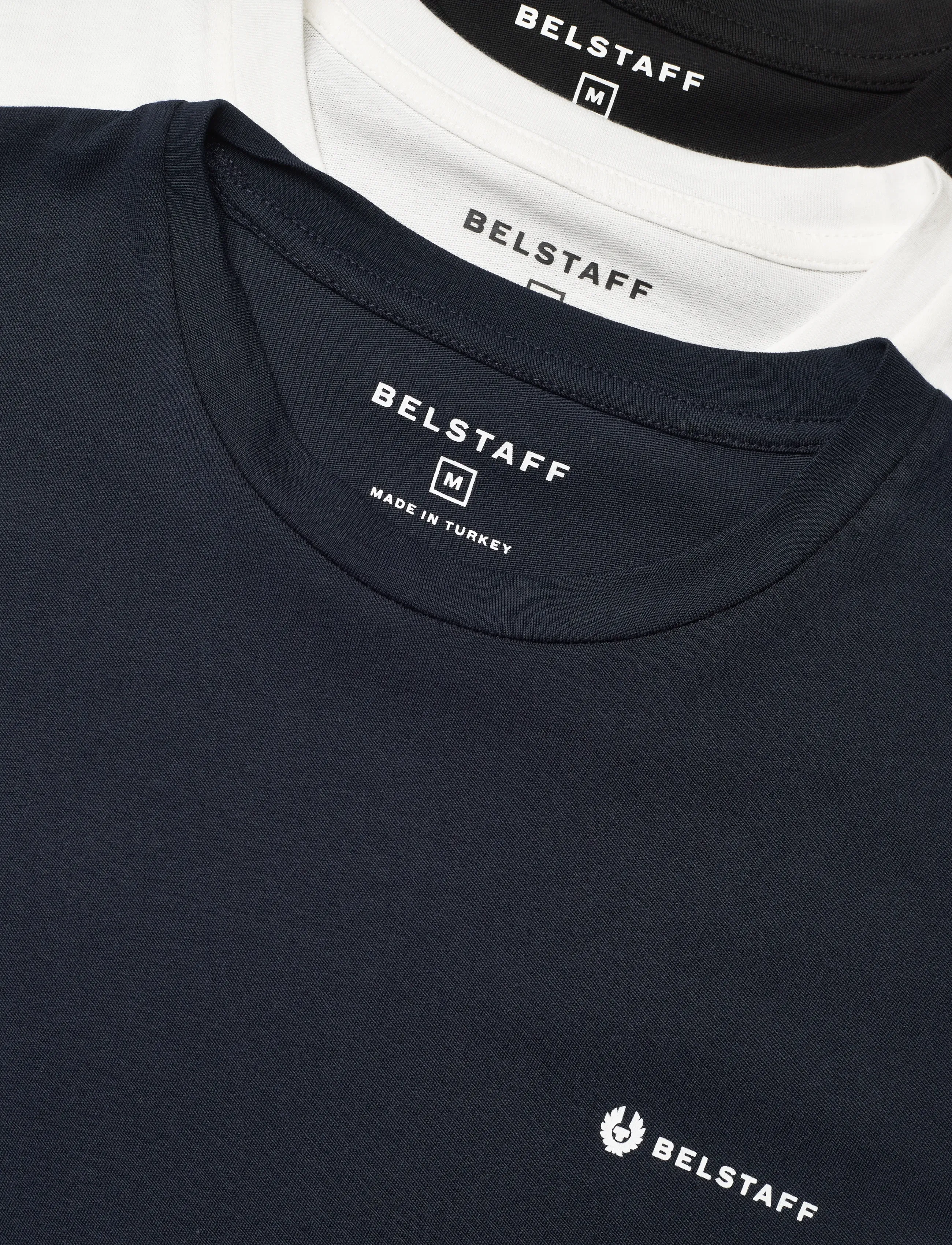Belstaff - 3 PACK T-SHIRT Black / Dark Ink / White - t-shirts im multipack - black / dark ink / white - 1