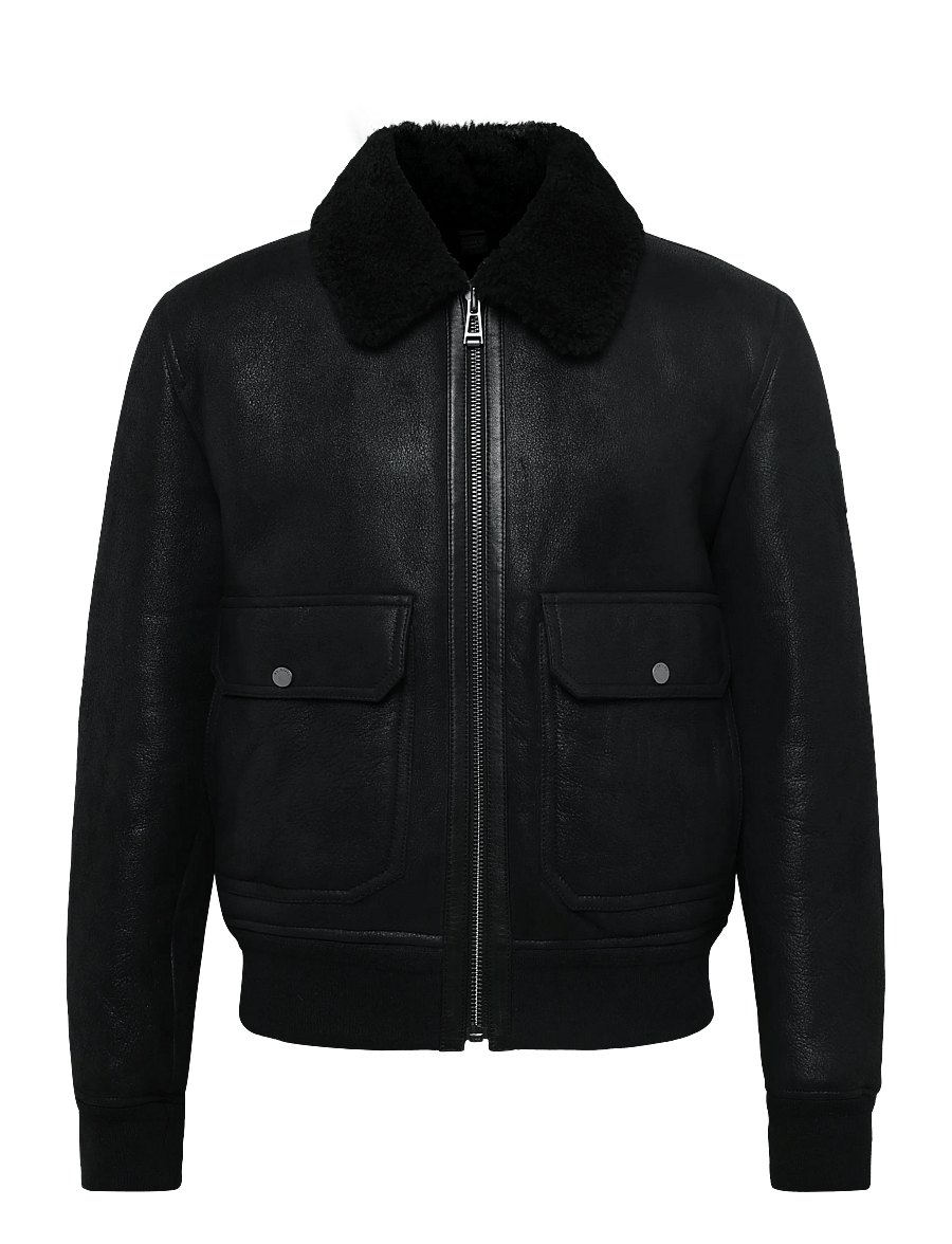 Belstaff - NORTHWIND SHEARLING JACKET Dark Maple Brown - kevadjoped - black - 1
