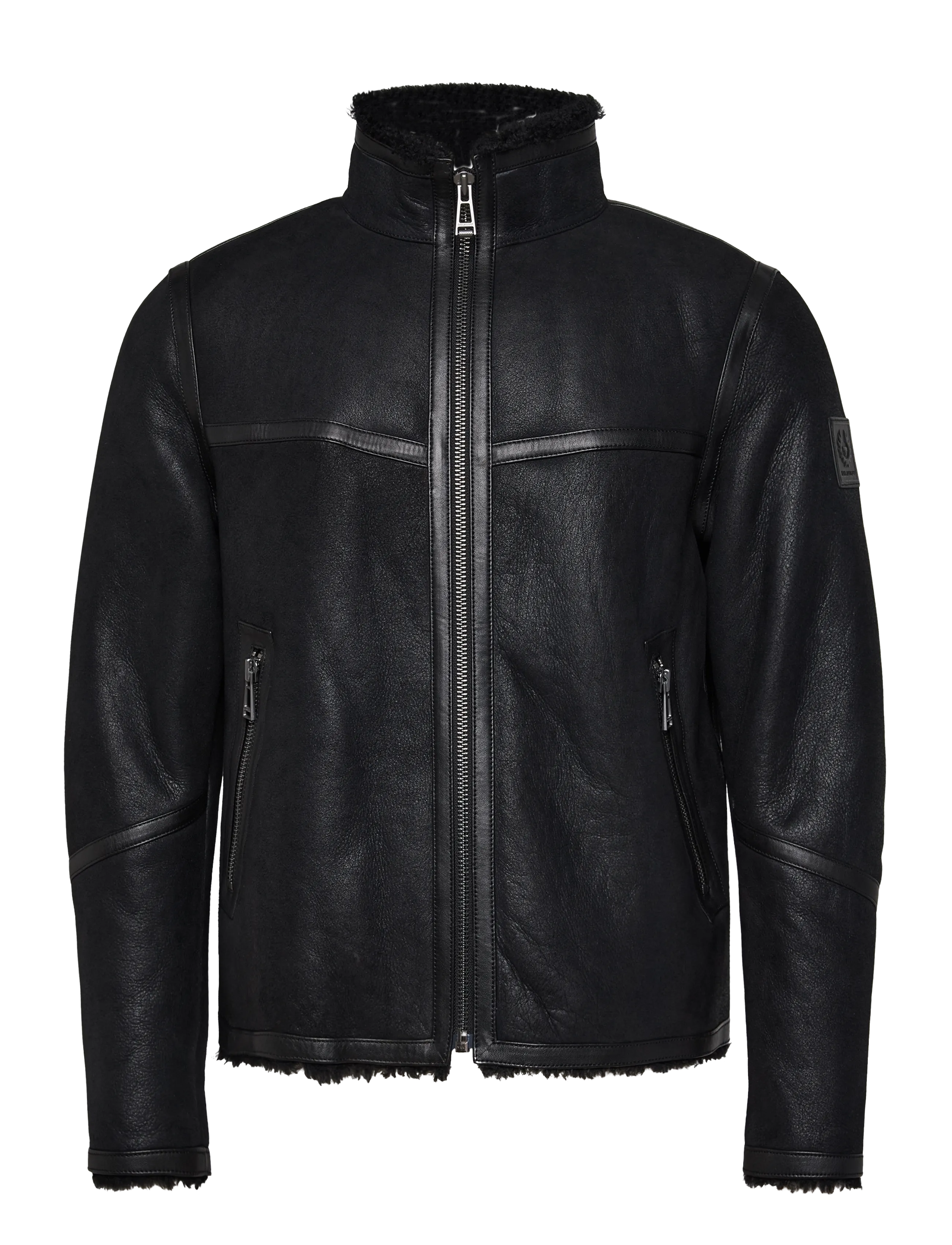 Belstaff HIGHLAND SHEARLING JACKET Black - Kleidung - BLACK / black
