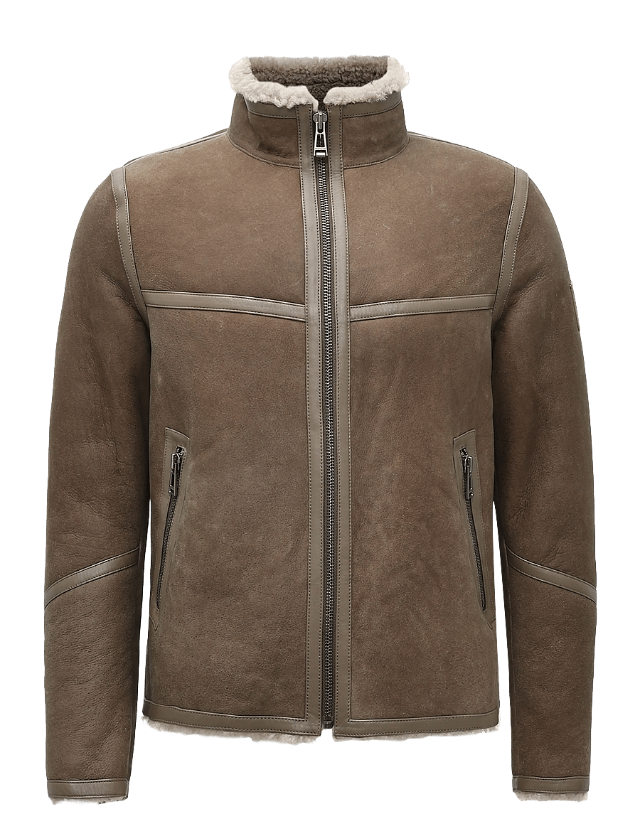 Belstaff - HIGHLAND SHEARLING JACKET Dark Dusty Taupe - fall jackets - dark dusty taupe - 0