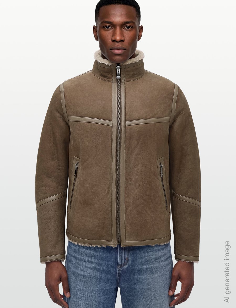 Belstaff - HIGHLAND SHEARLING JACKET Dark Dusty Taupe - höstjackor - dark dusty taupe - 3
