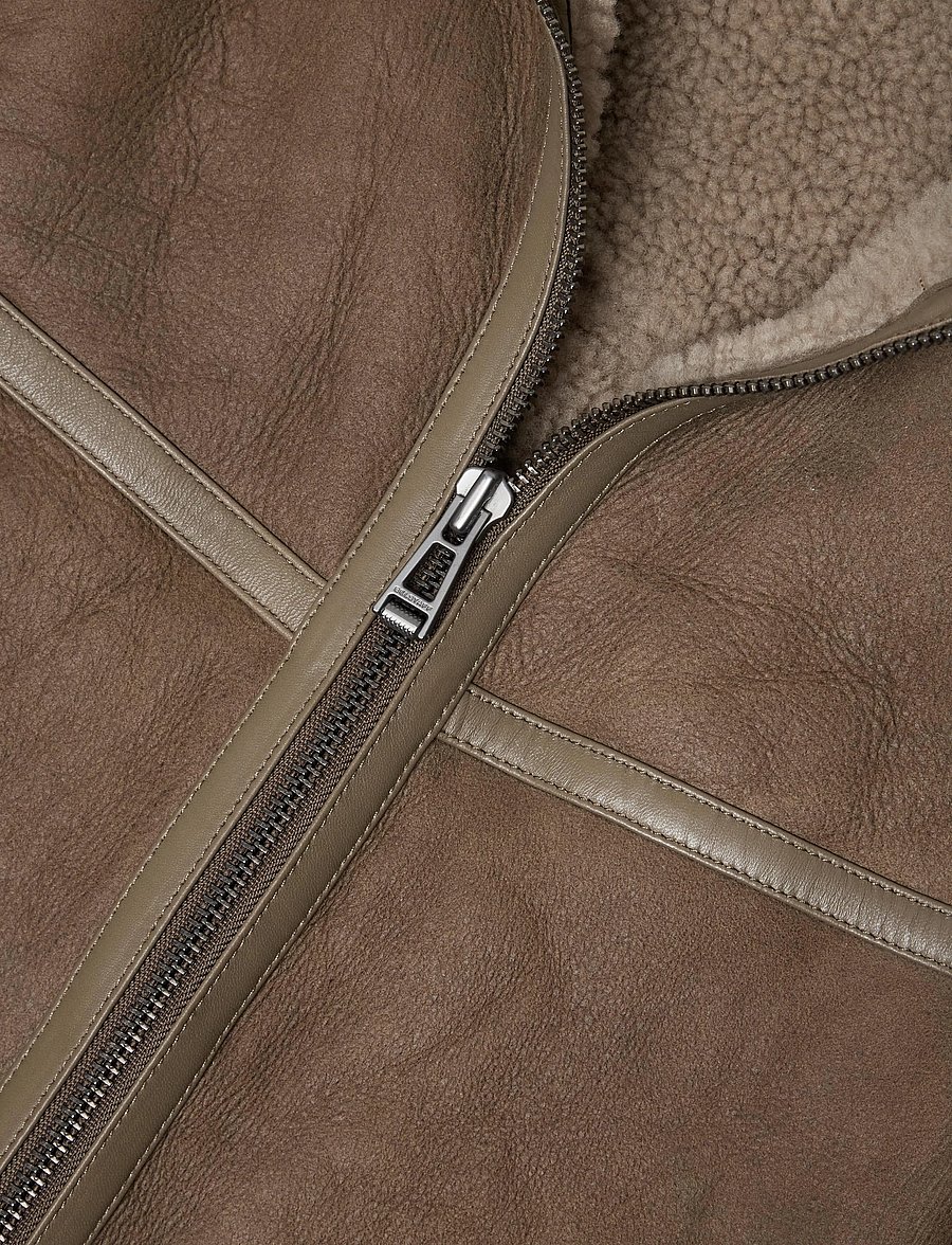 Belstaff - HIGHLAND SHEARLING JACKET Dark Dusty Taupe - fall jackets - dark dusty taupe - 3