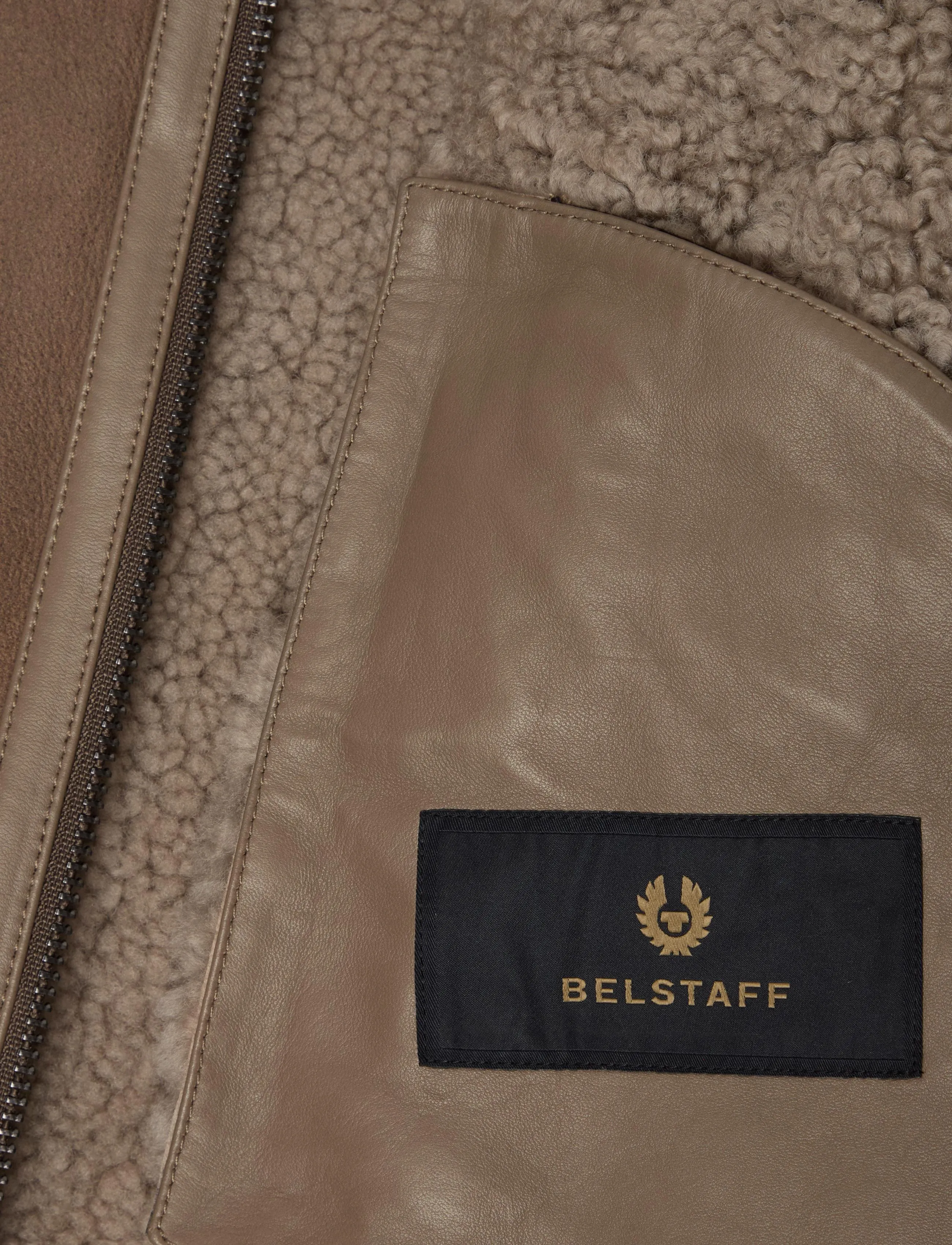 Belstaff - HIGHLAND SHEARLING JACKET Dark Dusty Taupe - fall jackets - dark dusty taupe - 4