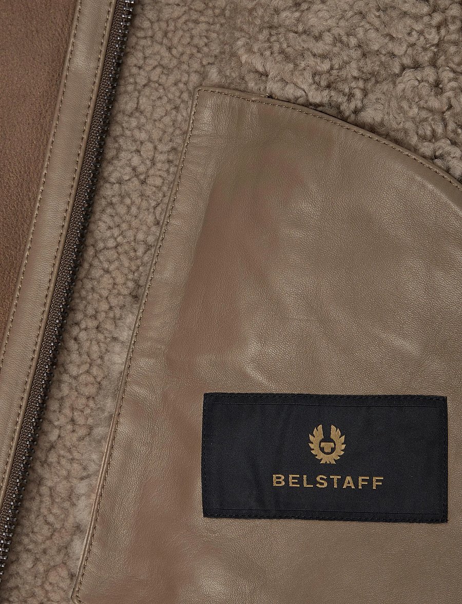 Belstaff - HIGHLAND SHEARLING JACKET Dark Dusty Taupe - fall jackets - dark dusty taupe - 4