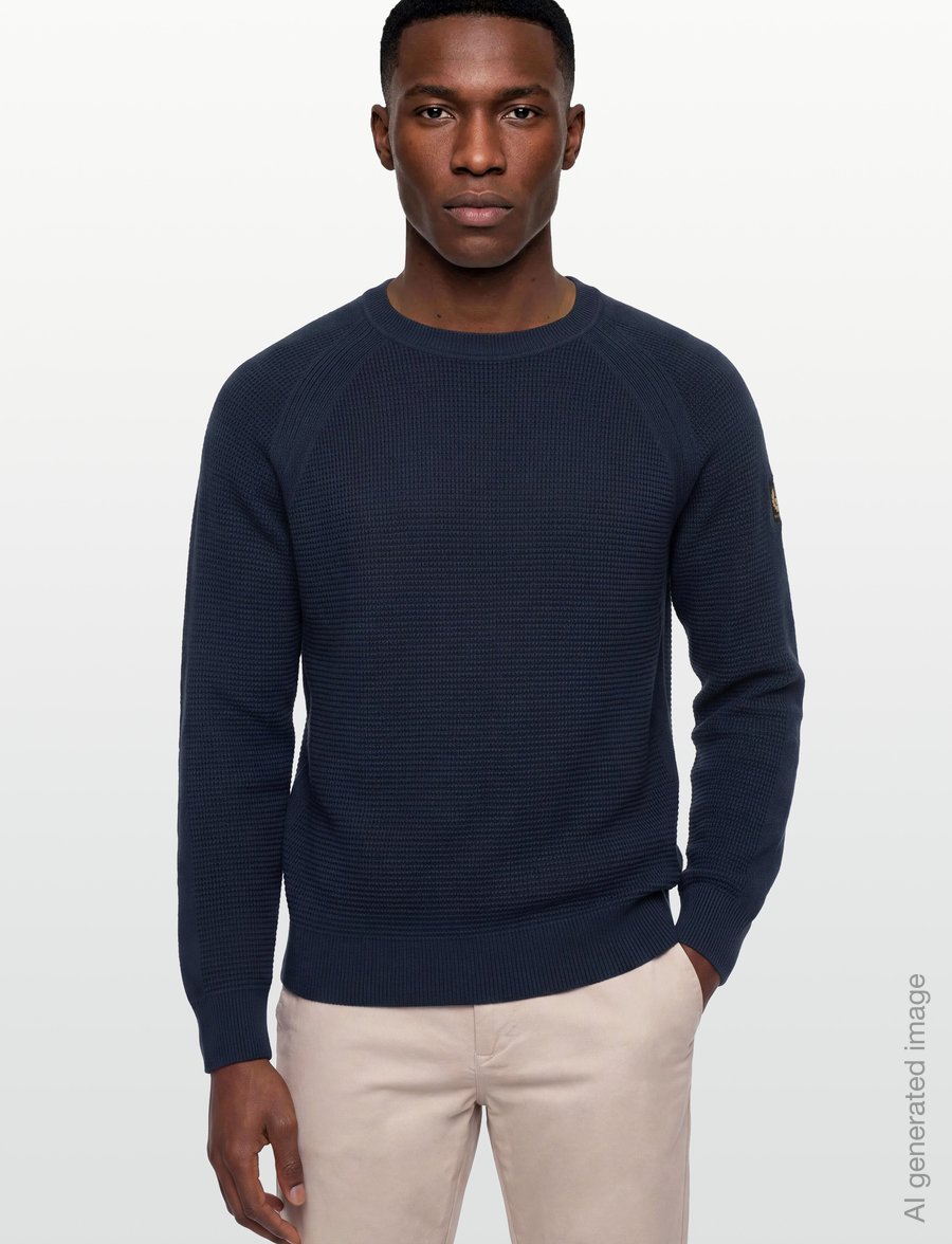 Belstaff - BRADWELL CREWNECK COTTON Dark Ink - rundhals - dark ink - 3
