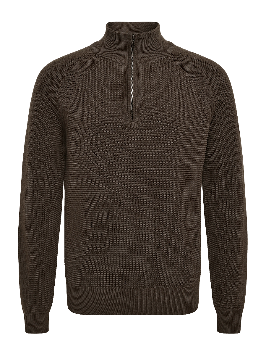 Belstaff - BRADWELL Q ZIP COTTON Dark Ink - halfzip strik - army olive - 1