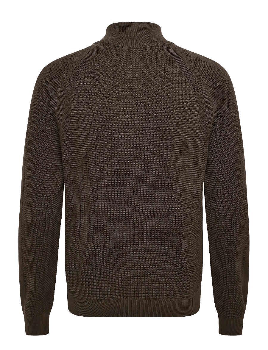 Belstaff - BRADWELL Q ZIP COTTON Dark Ink - halfzip strik - army olive - 2