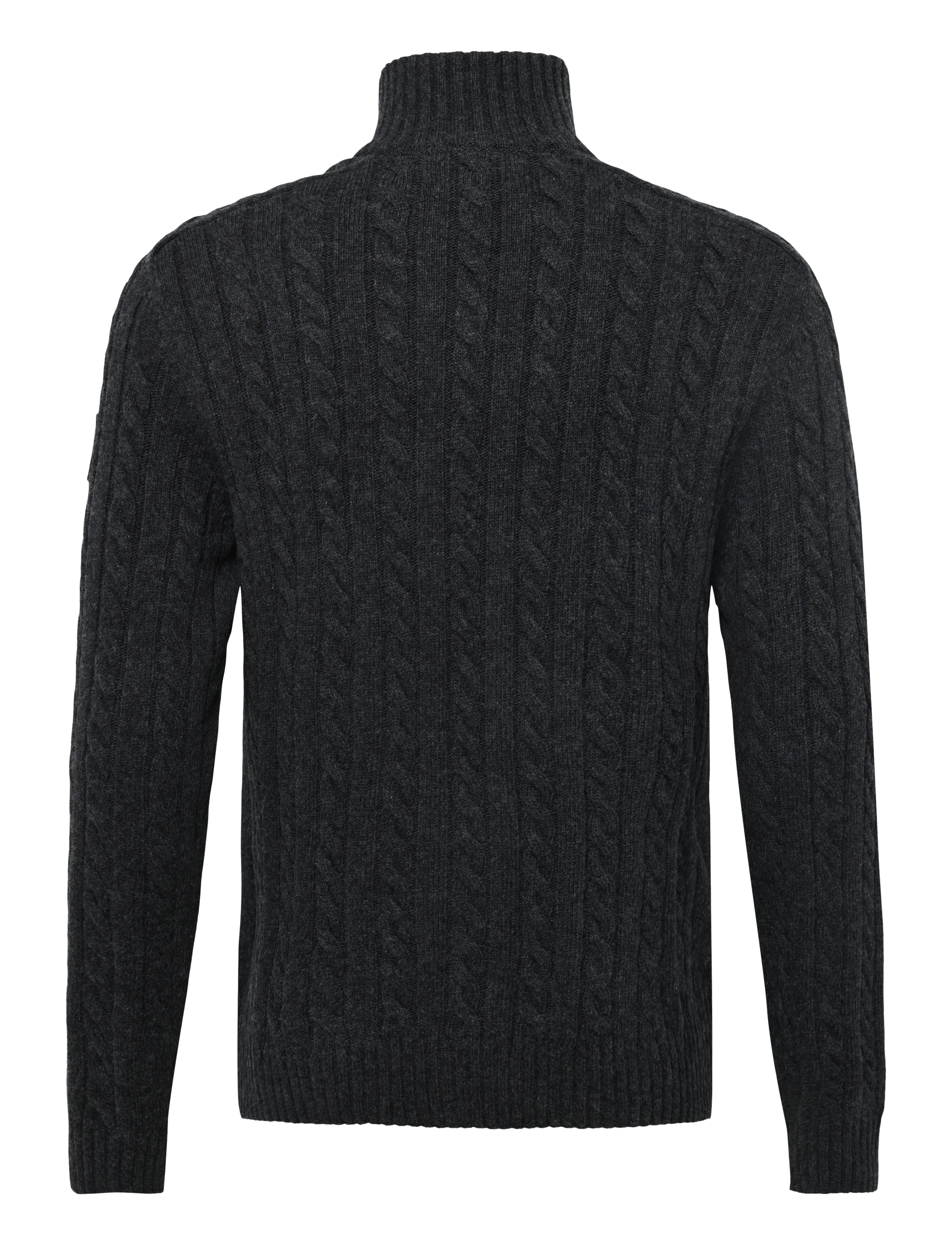 Belstaff - WESTPORT Q ZIP Pale Stone - pullover mit halbem reißverschluss - charcoal melange - 2
